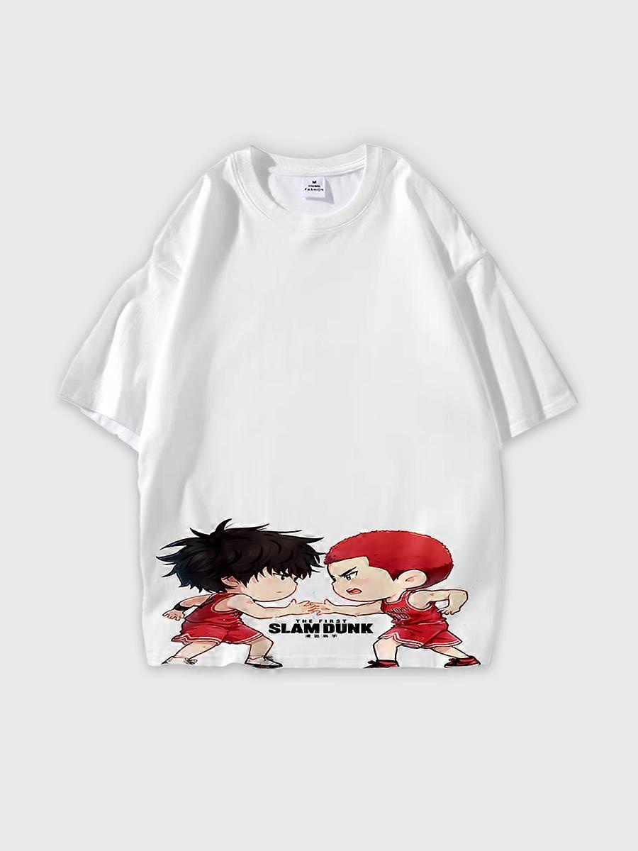 T-shirt round neck Role Pattern loose short sleeve C03