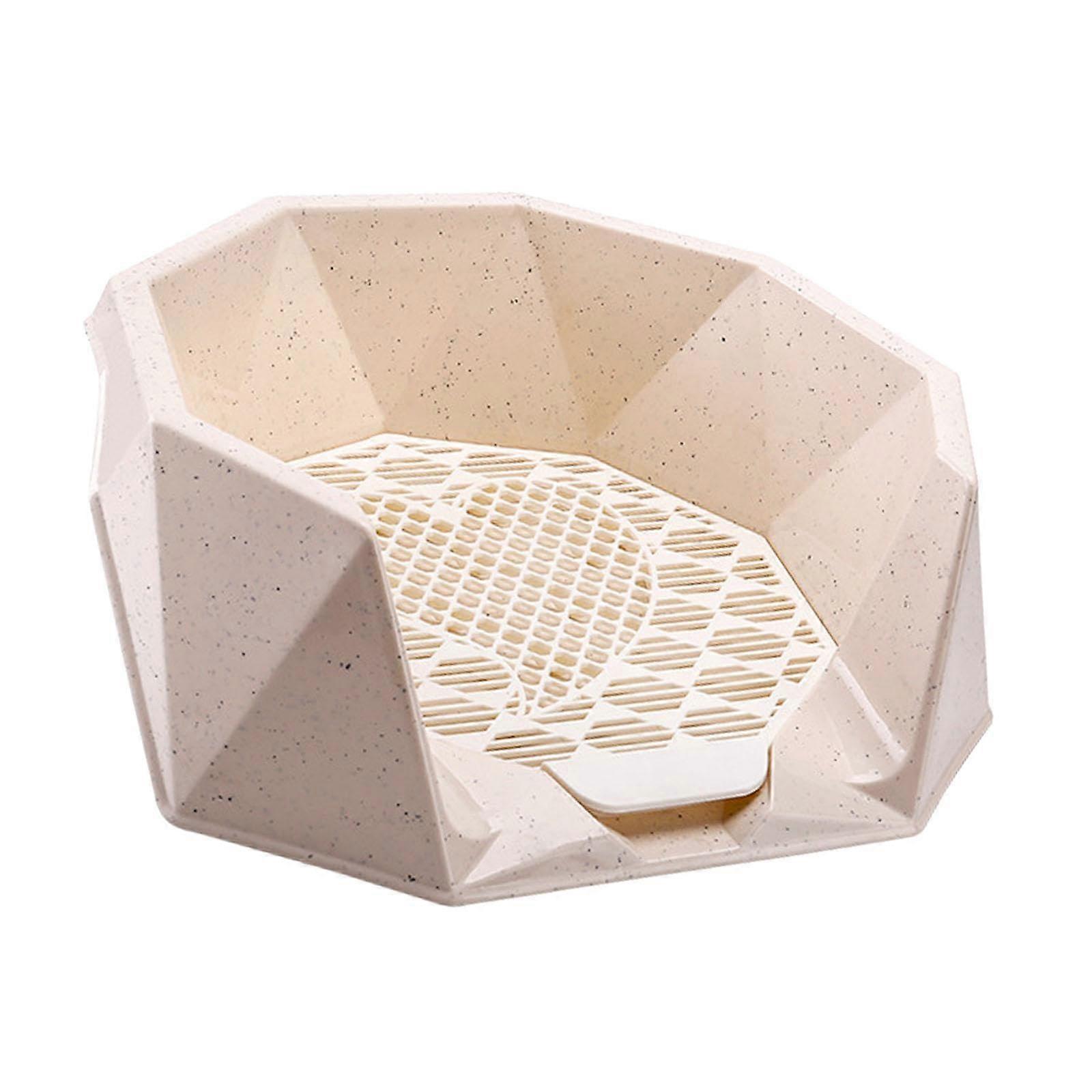 Mesh Dog Toilet, Dog Litter Container, Pet Training Mat Holder, Dog Potty Tray for Indoor Use, Beige