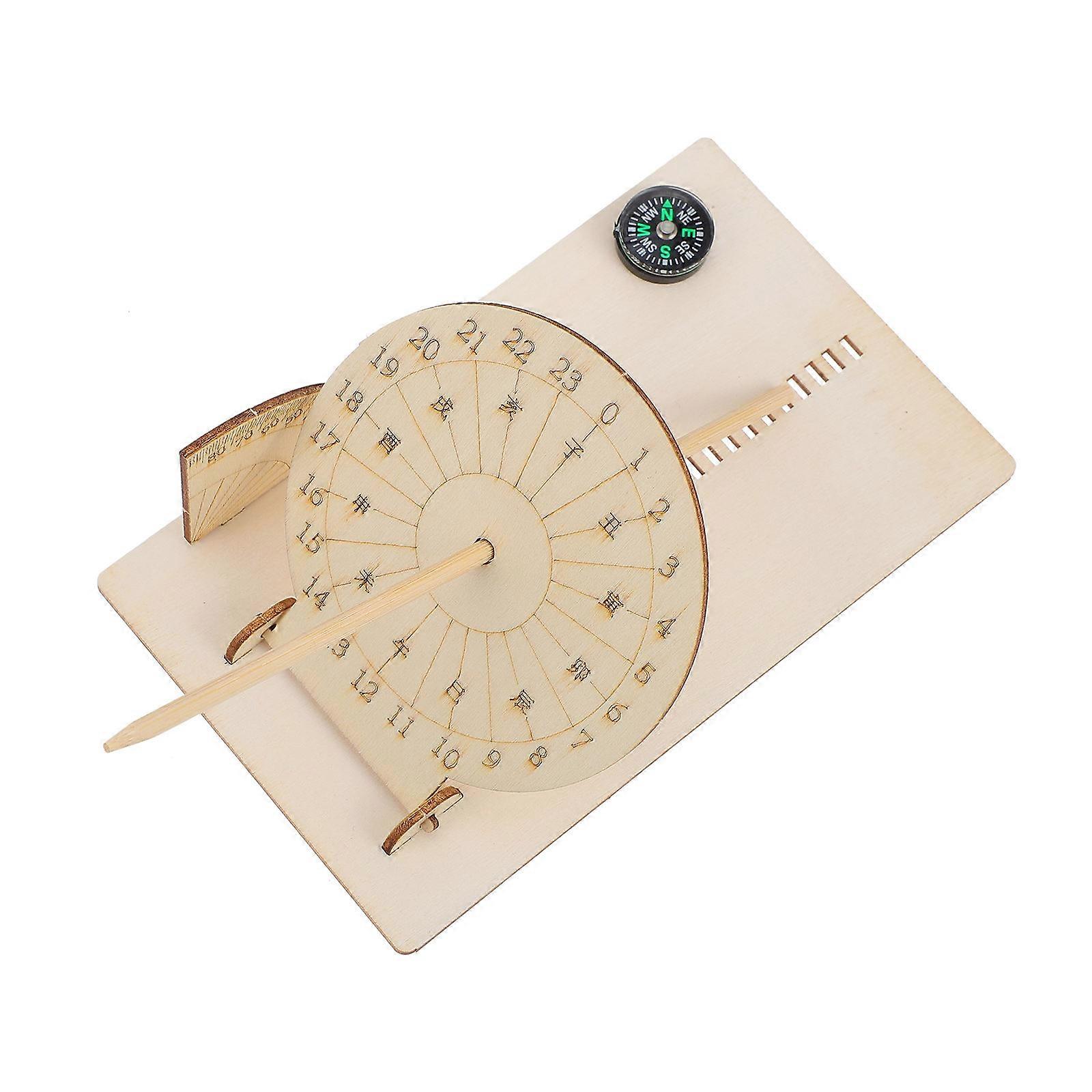 Sundial Clock Model DIY Assembly Educational Kit for Teaching Time Estimation and Shadow Observation for Students and Young Explorers