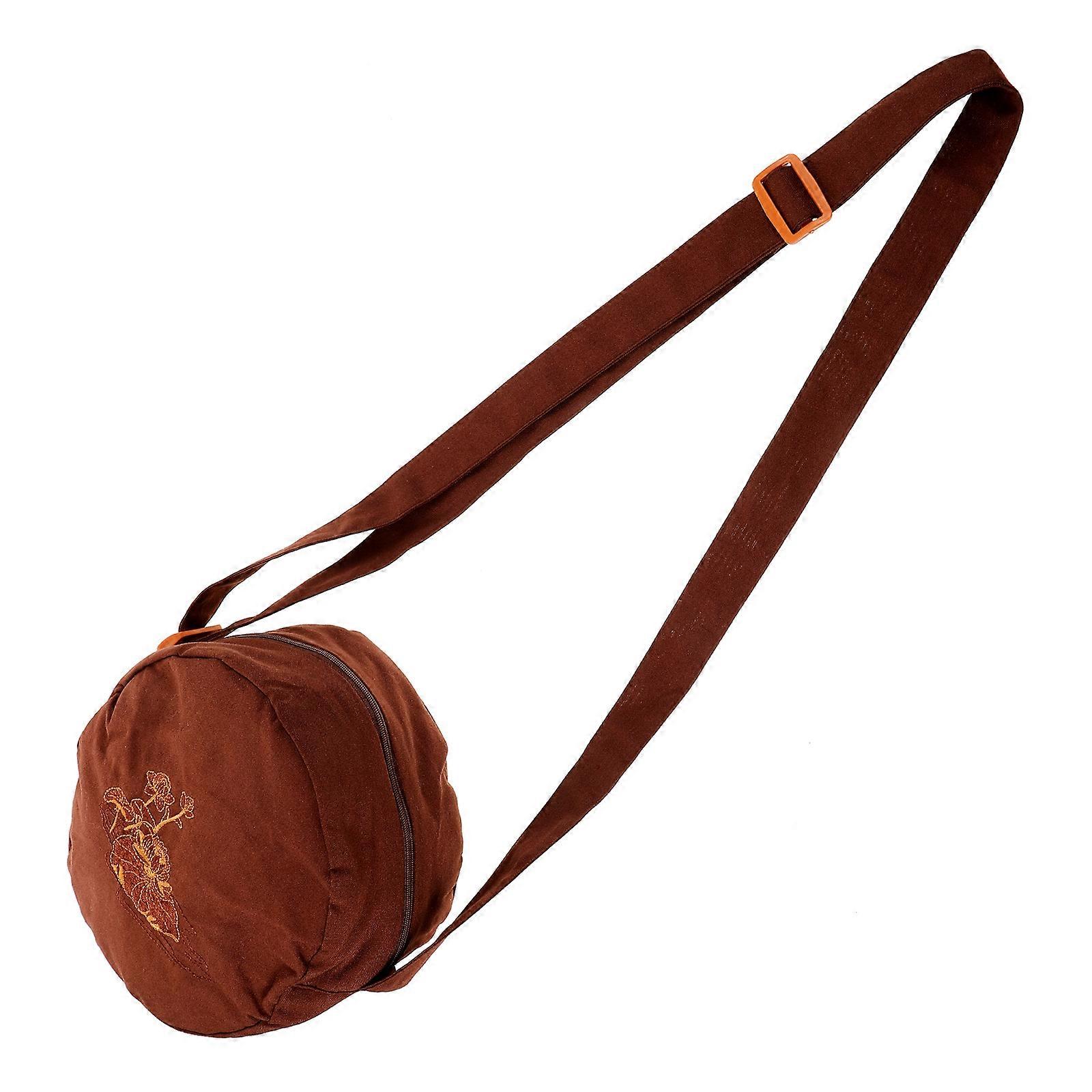 Singing Bowl Carrying Case Zipper for Storage Use Cotton Coffee Color Small Size