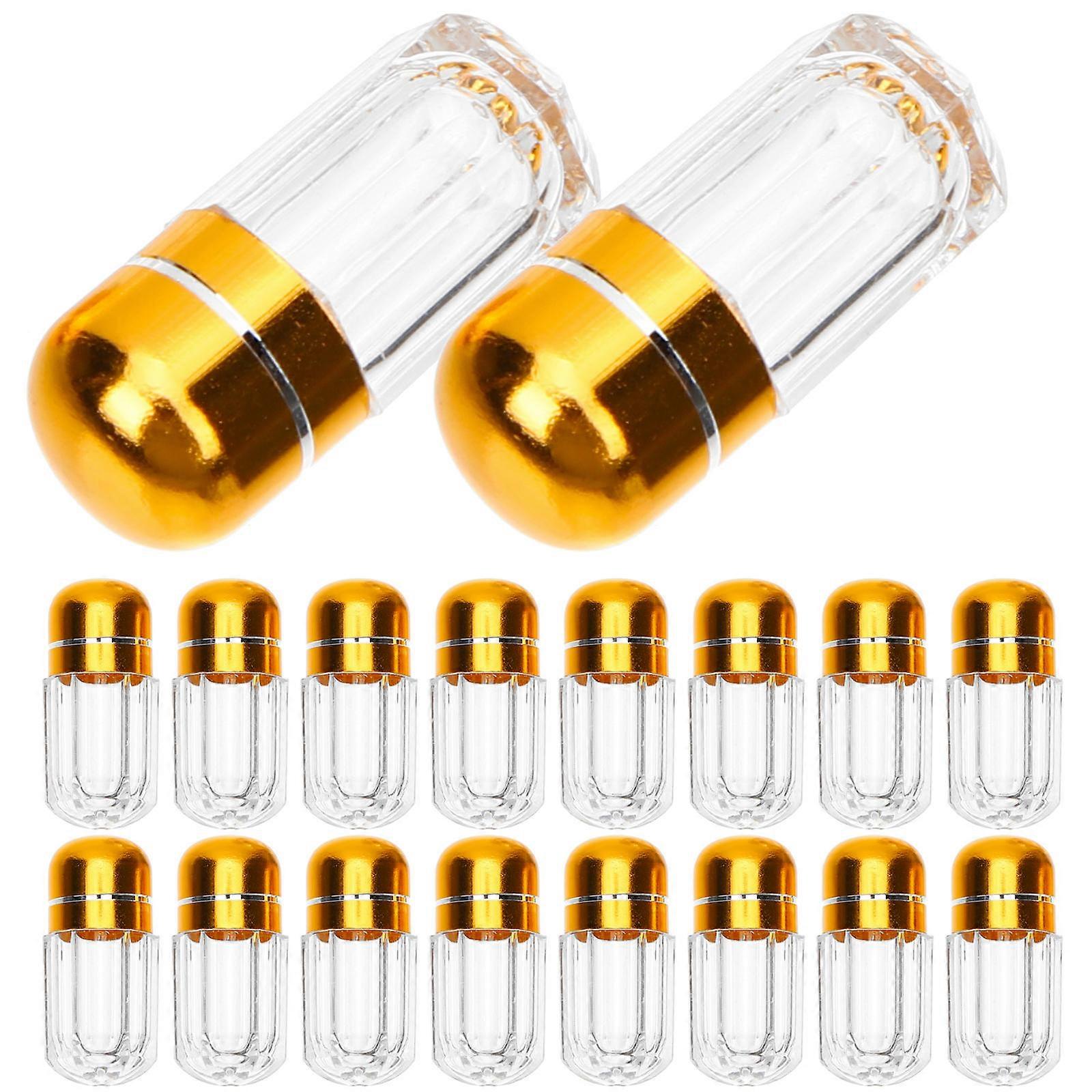 Golden Plastic Pill Container bottles for Decor Use Safe Durable with Wide Mouth Design 20pcs