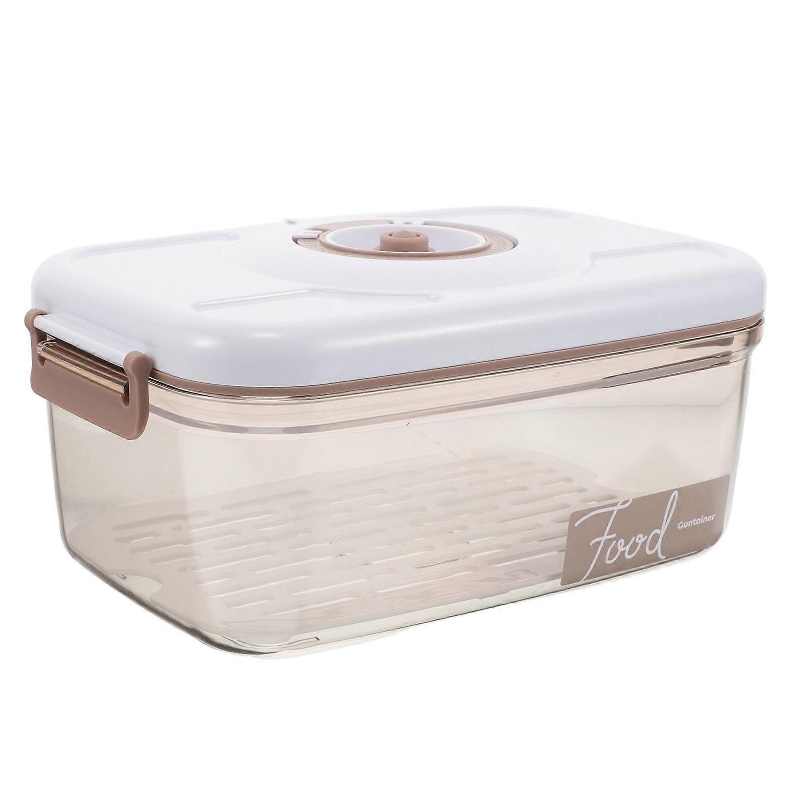 Vacuum Sealer Containers Food Freshness Preservation Drainage Feature Stackable Square Reusable Plastic For Families 1 Set