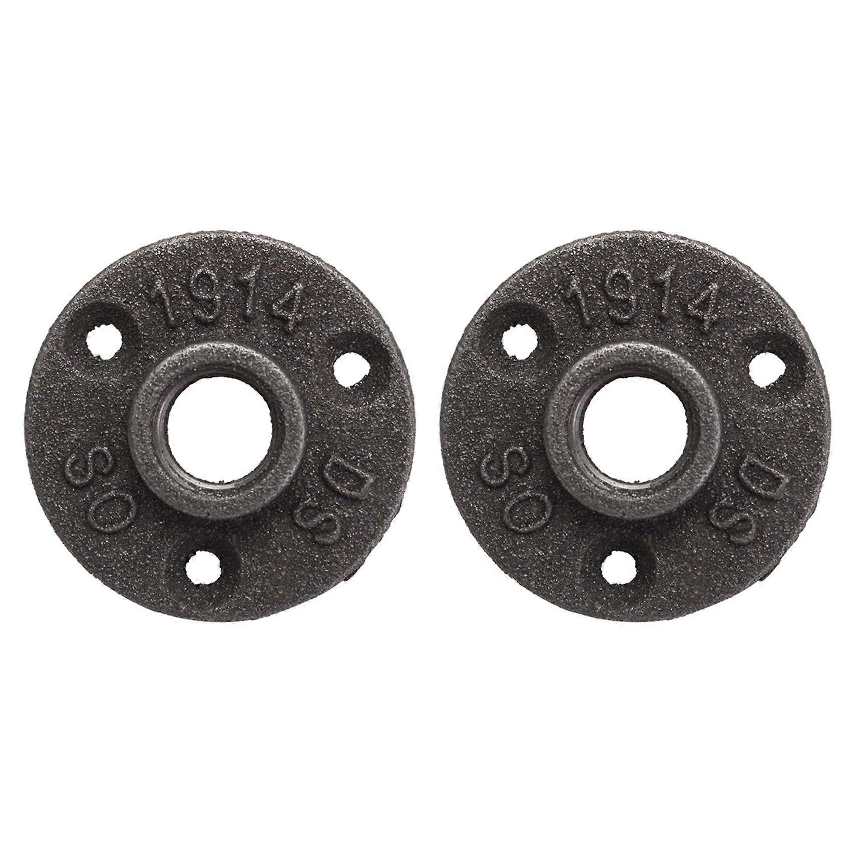 2X 1/2 Inch Black Cast Iron Pipe Fittings Floor Flange Threaded