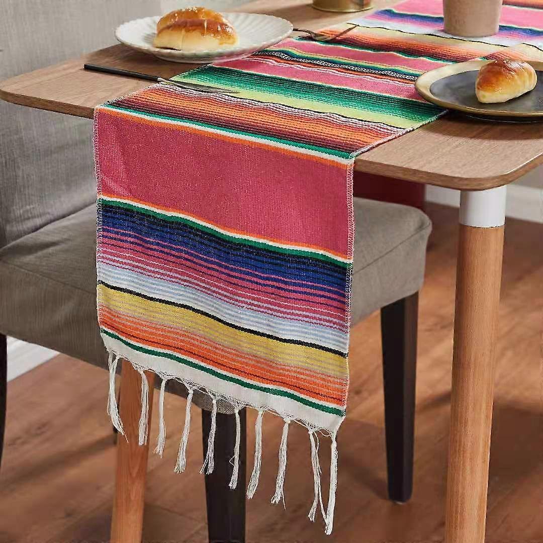 Blanket party tablecloth woven tablecloth tassel blanket tablecloth striped blanket