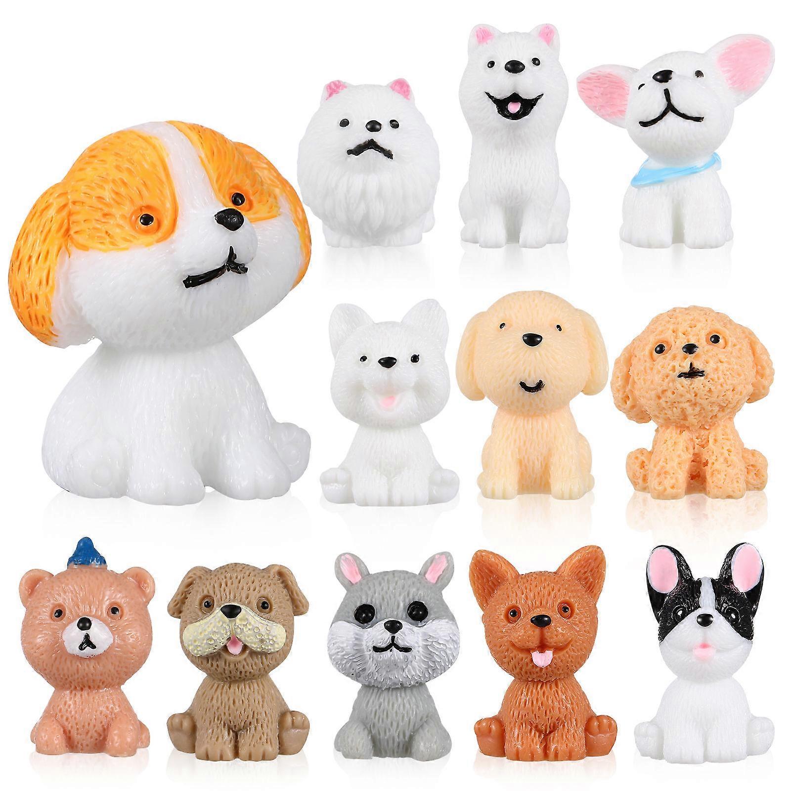12 Pcs Adorable Cartoon Puppy Figurines – Realistic Mini Dog Models for Home Decor, Room Decoration, and Gift Ideas for Collectors and Dog Lovers