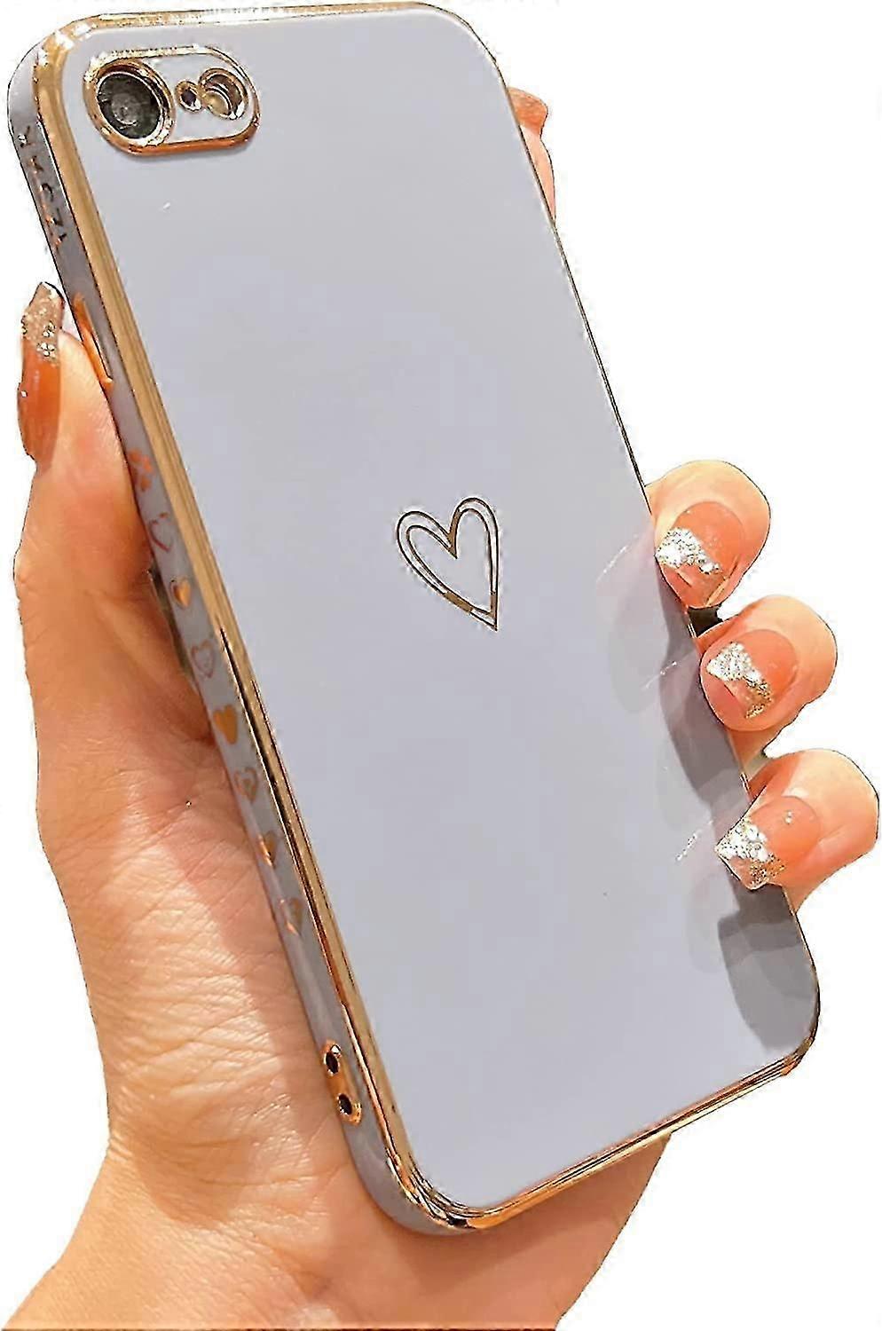 Compatible with iPhone SE 2022 Case/iPhone SE 3 Case 2022 / iPhone SE 2020 Case/iPhone 8 Case/iPhone 7 Case with Loving Heart Pattern Side Print Desig