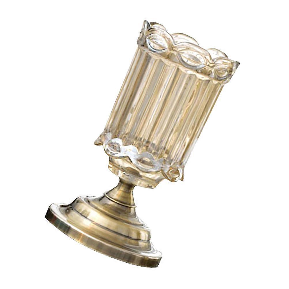 Artistic Glass Vase Container For Home Decoration In Golden Color Features Modern European Style 1Pcs