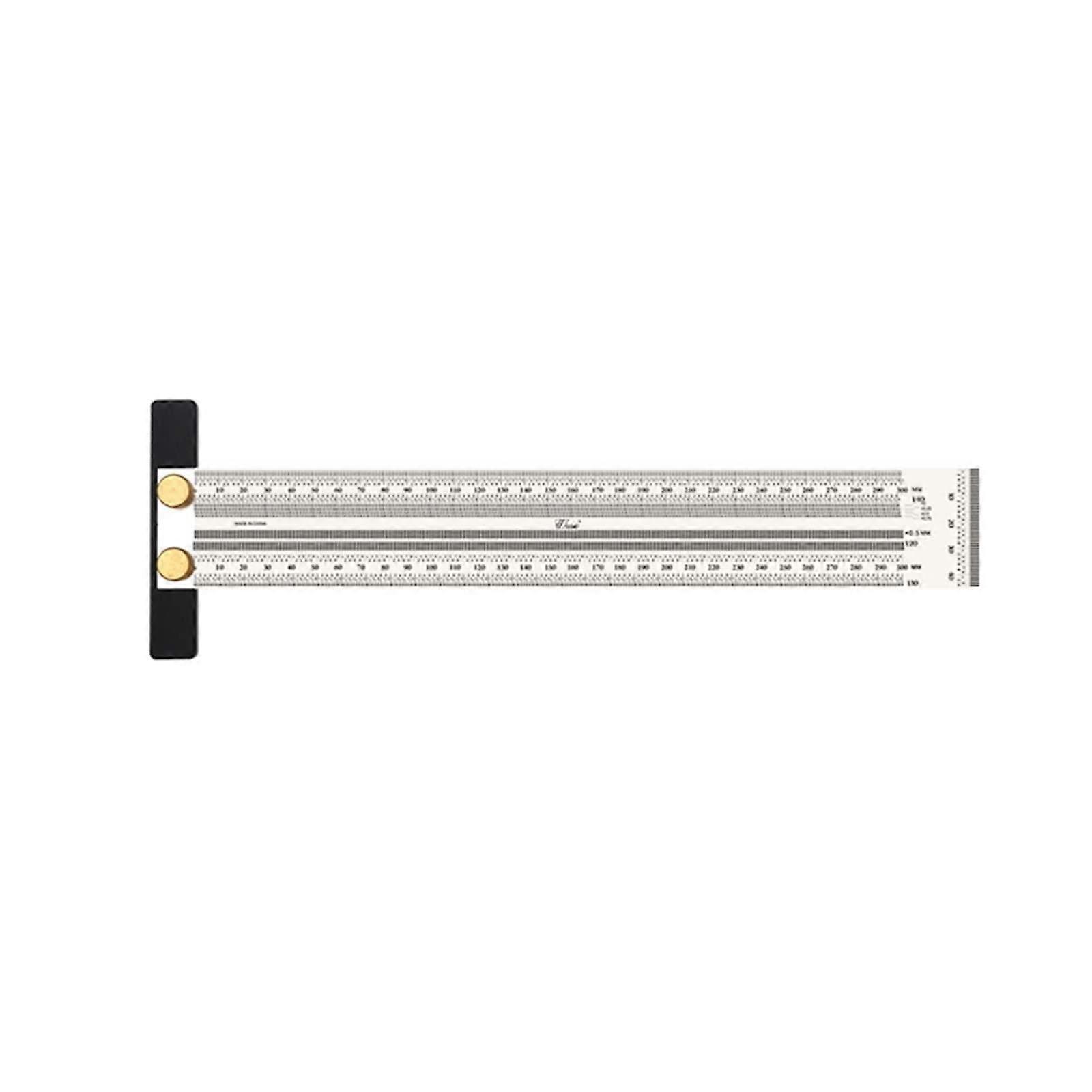 Angle measuring tool woodworking precision line scriber 180400mm Ttype ruler (Color: 300mm)