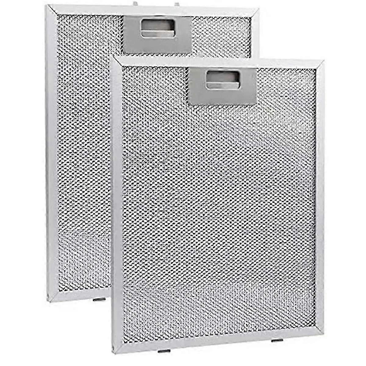 2-Piece Metal Mesh Cooker Hood Filters - Replacement Extractor Vent Filters for Kitchen Ventilation System