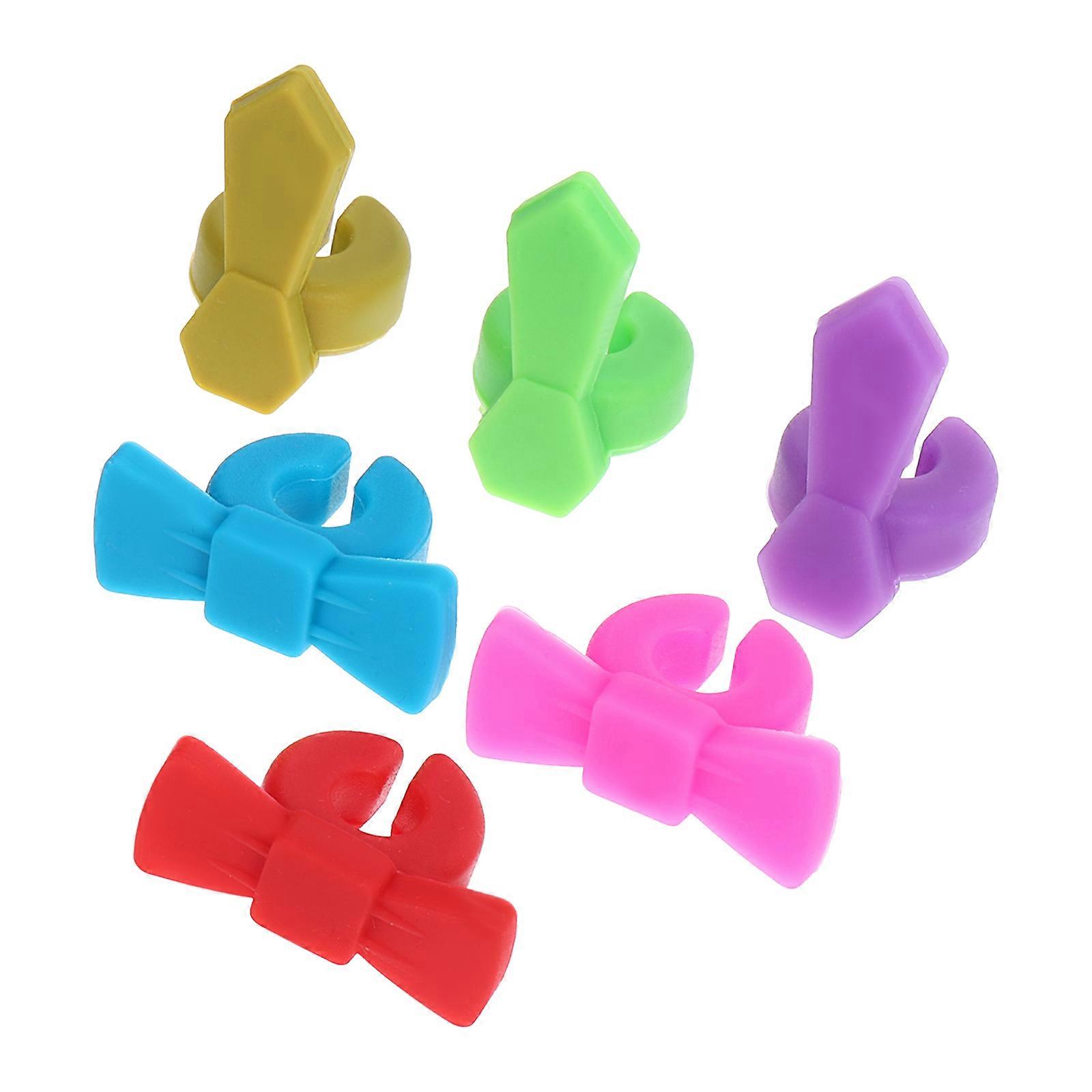 6pcs Reusable Silicone Wine Glass Markers with Creative – Lightweight, Decorative, and Easy to Identify Wine Charms for Parties and Events
