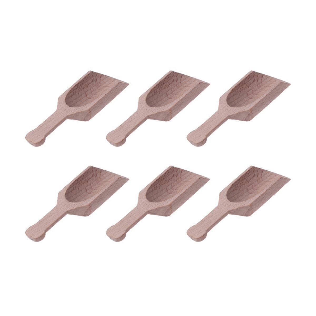 Wooden Salt and Tea Scoop for Daily Use Khaki Synthetic Material Ideal for Kitchen and Bath 15pcs
