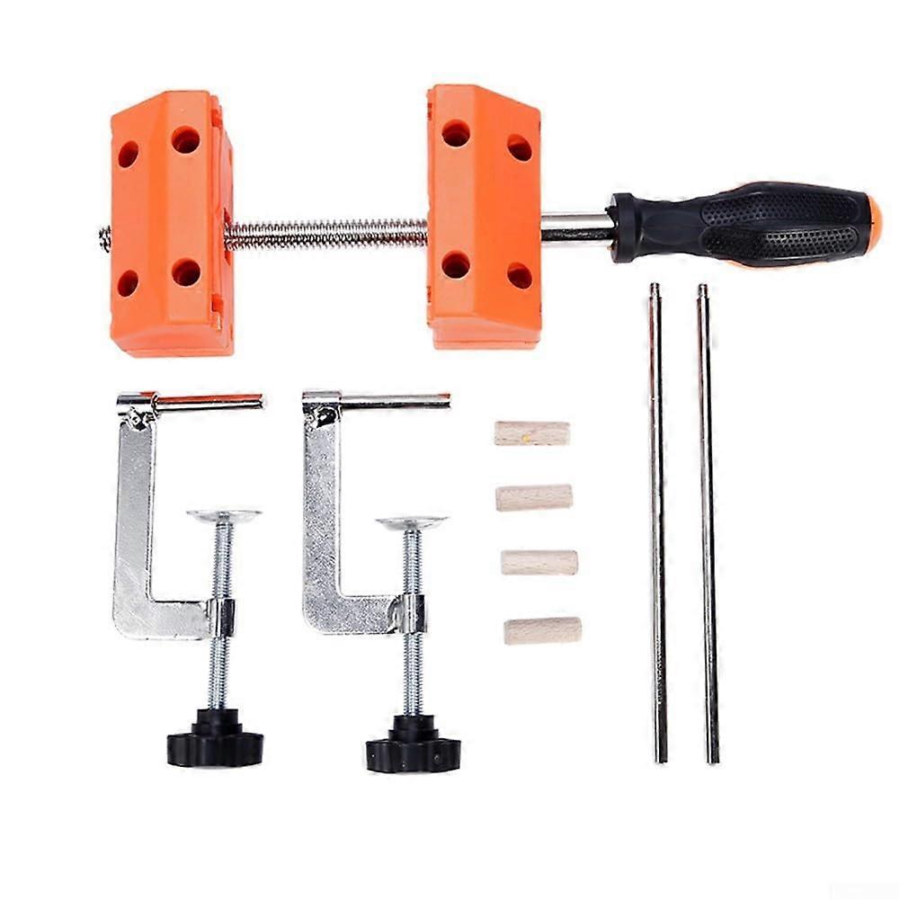 A sturdy bench vise for woodworking with soft handles to minimize user fatigue.