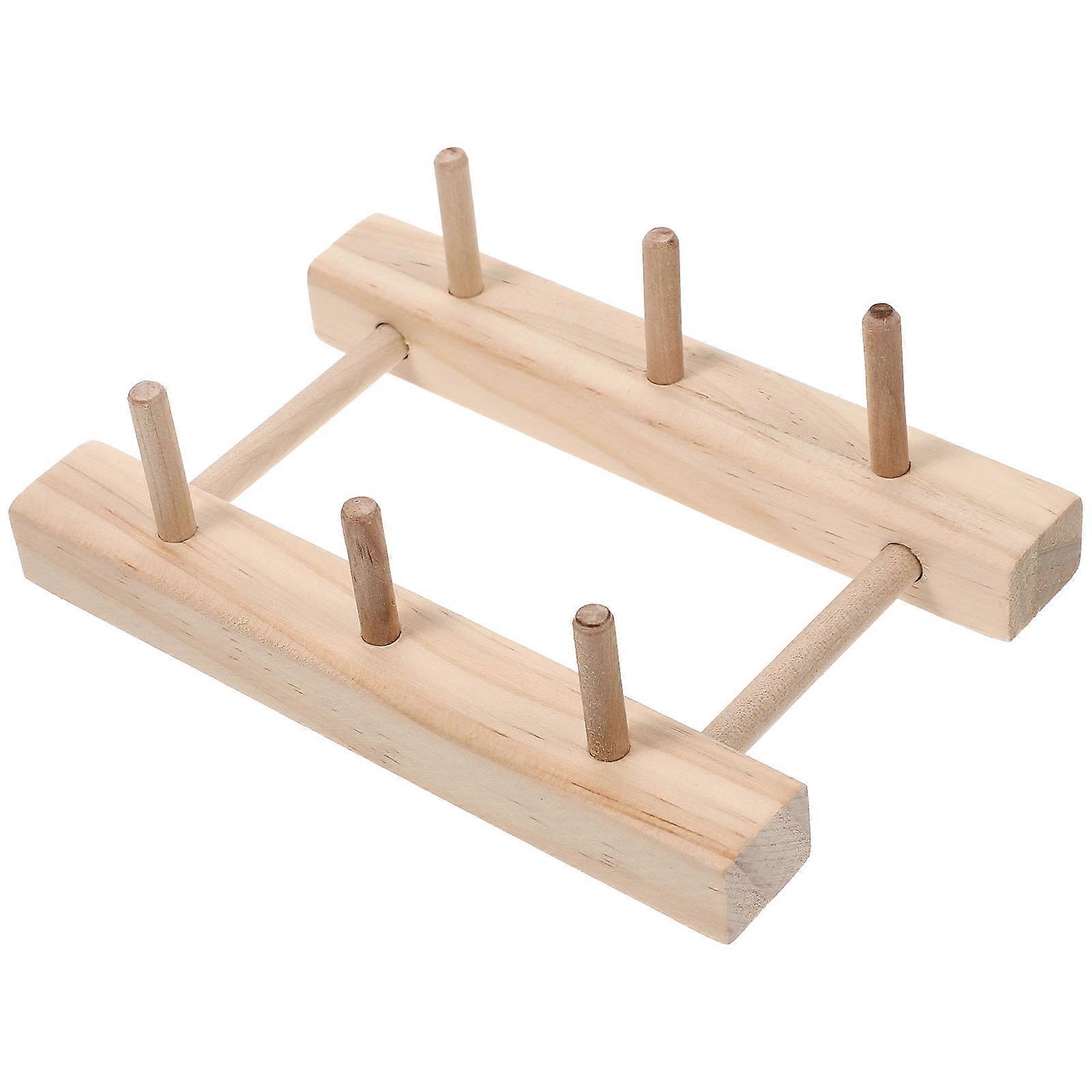 Wooden Spool Holder for Sewing Thread Storage Rack Light Brown Practical Tool