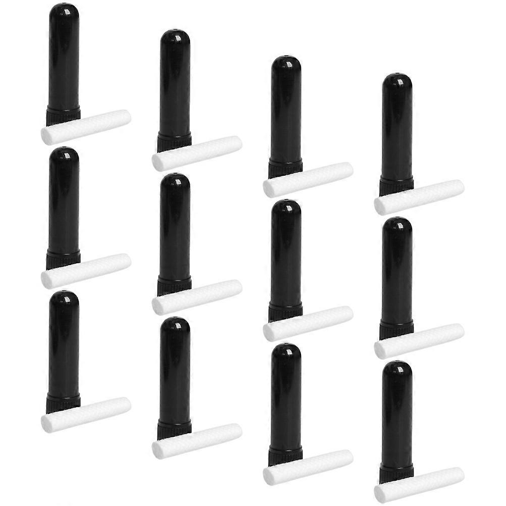Portable Nasal Stick for Home Use with PP Material and Cotton Strip Black Color Safe and Compact Design 12pcs