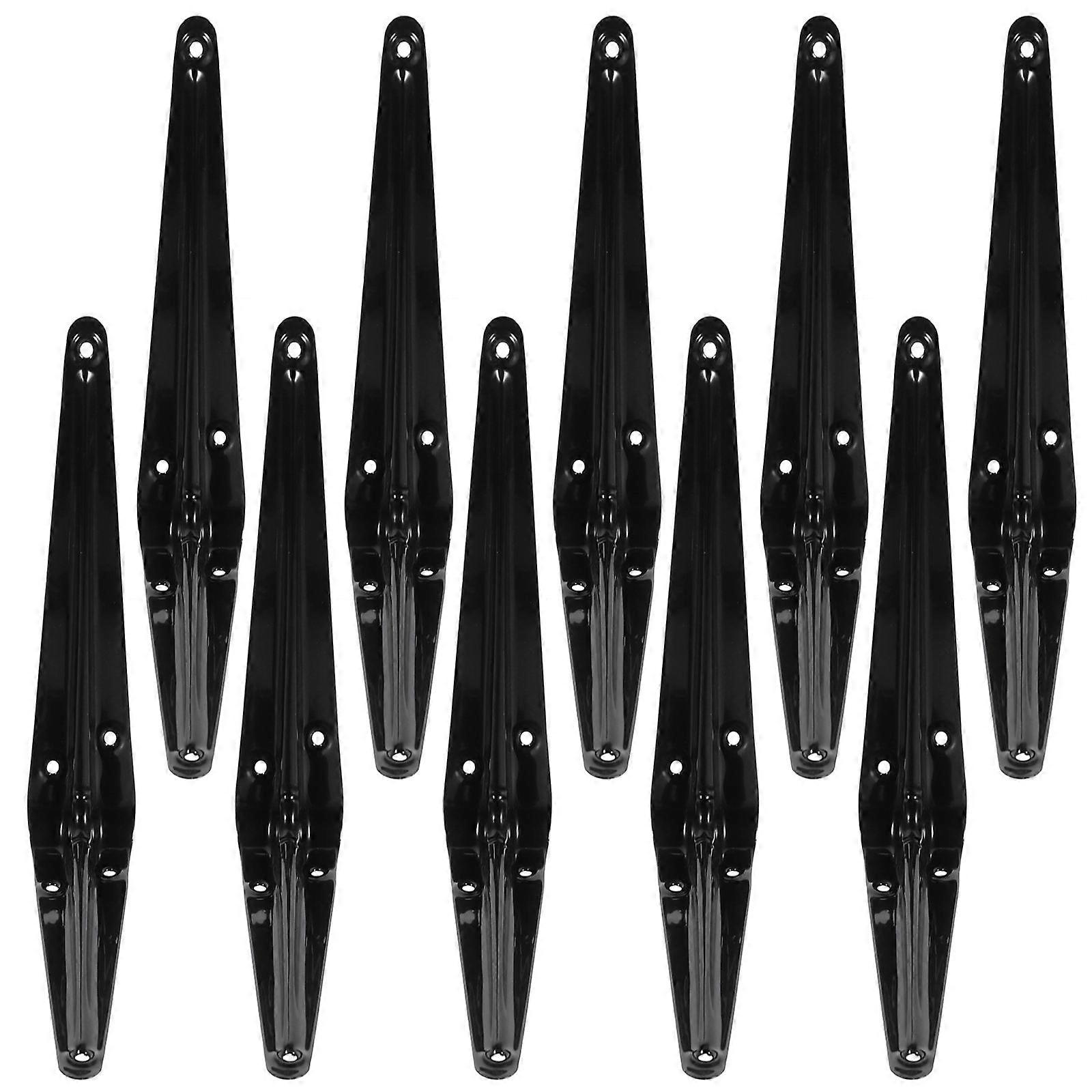 Durable Triangle Shelf Support Bracket For Garden Use Strong Black Metal 10Pcs