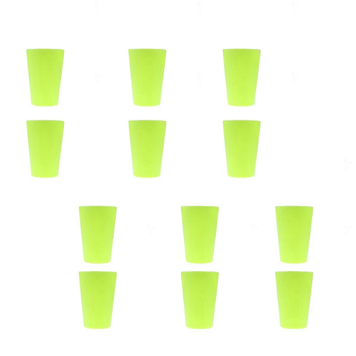 Thickened Design Plastic Juice Cups 12Pcs For Party Supplies 10 X 7 X 7 Cm Green Stackable For Easy Storage And Use