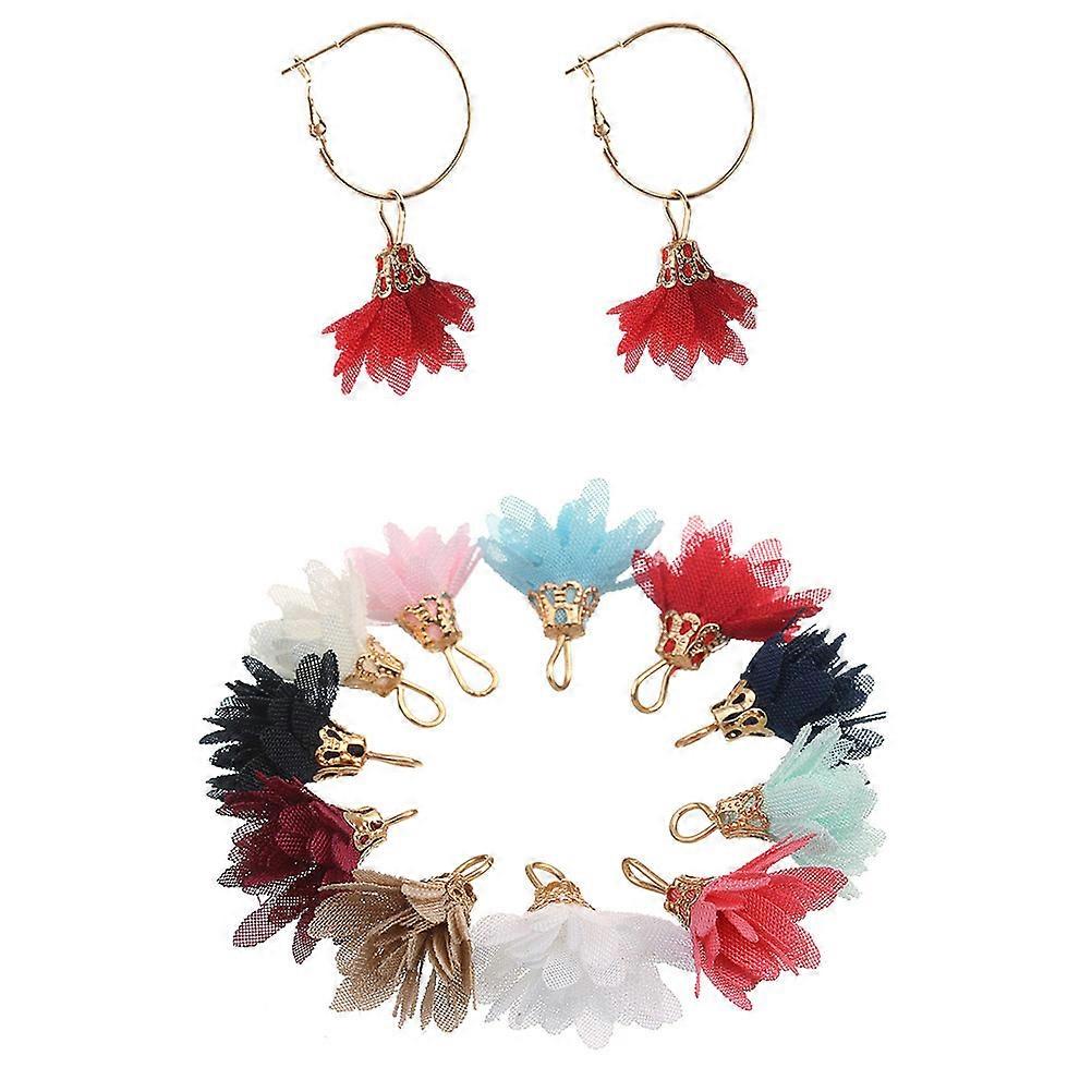 20Pcs Flower Petal Design Jewelry Accessories For DIY Projects In Red Delicate Style For Gift Giving