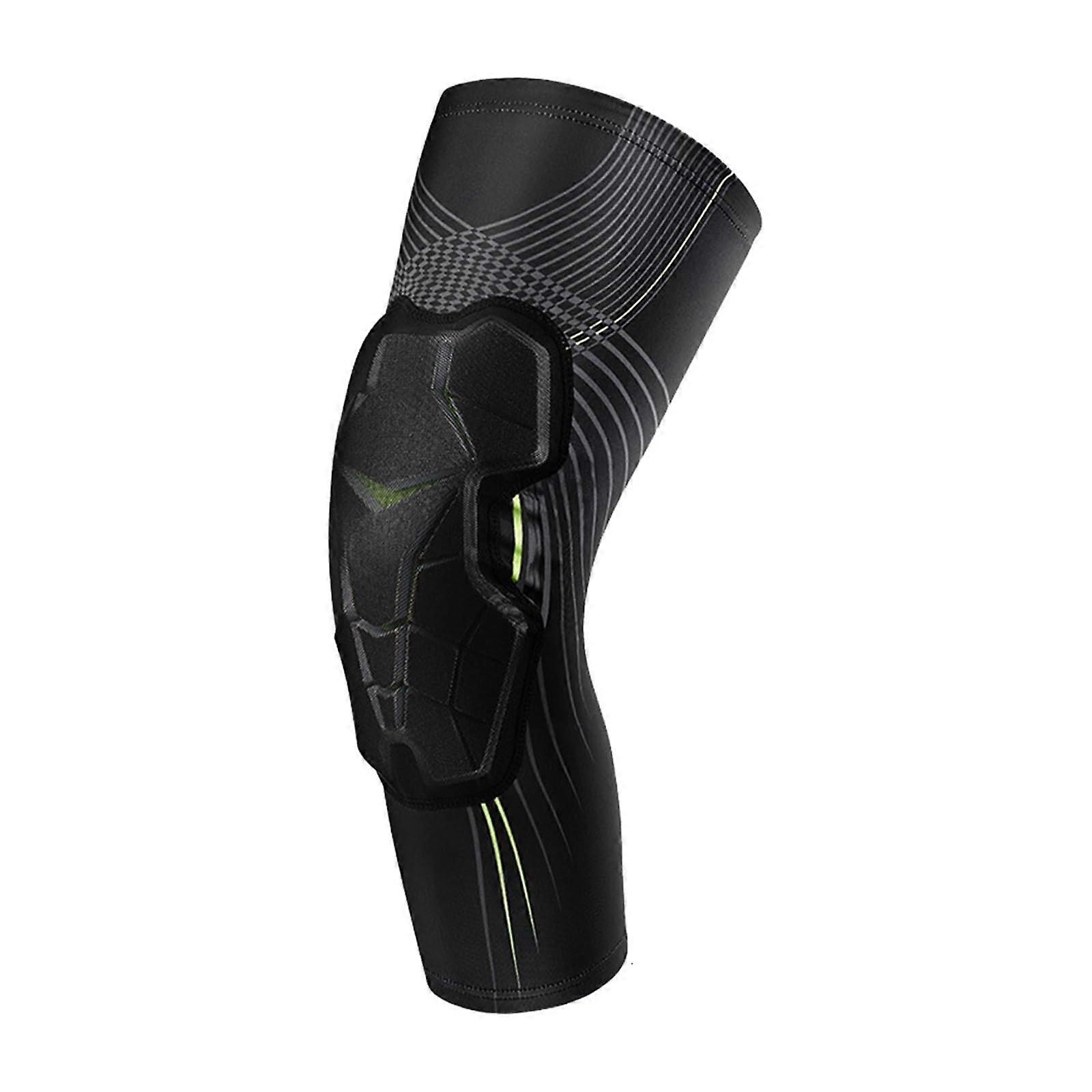 Knee Support Sleeves for Soccer Basketball Volleyball (Black Green, XXL)