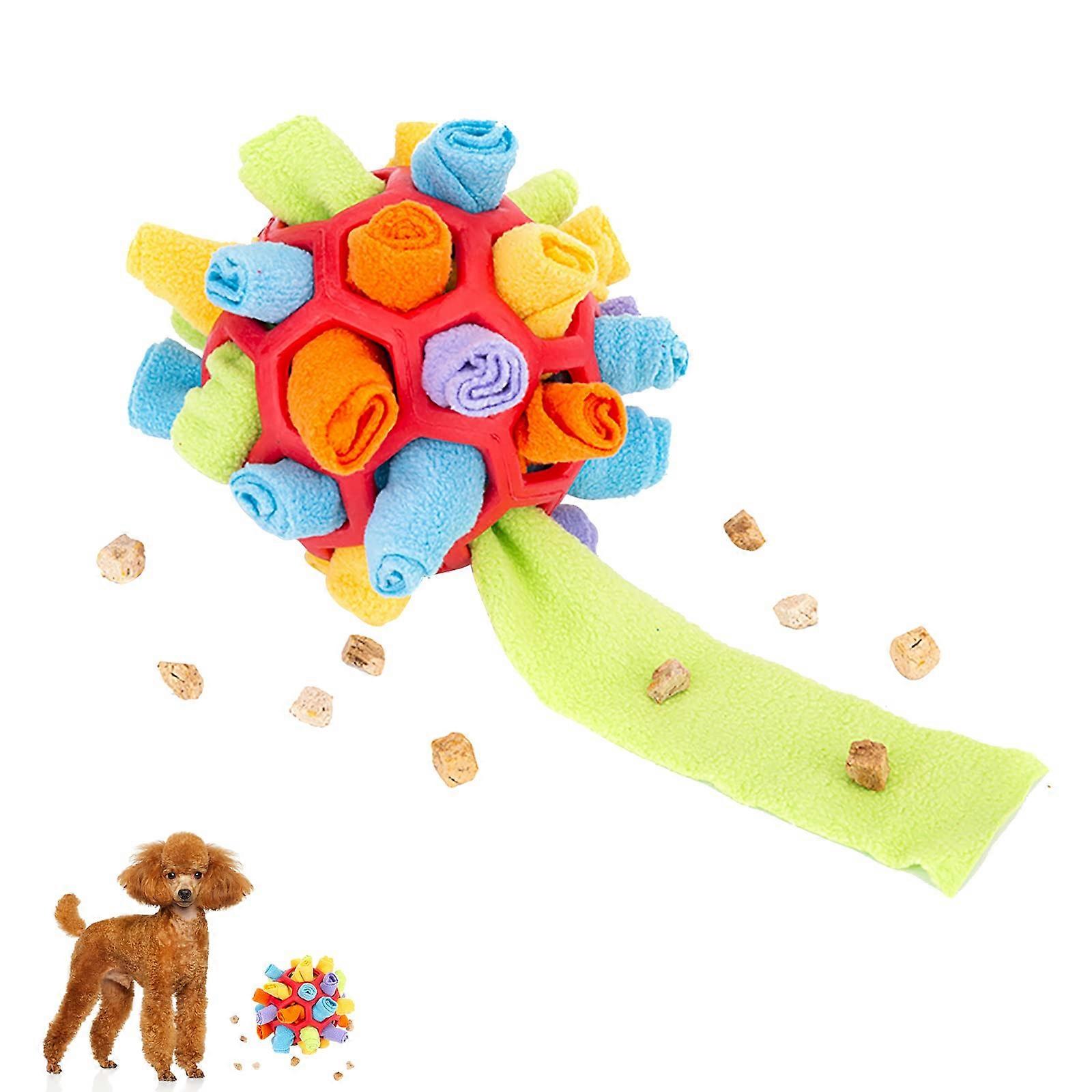 Sniffing Ball for Dogs, Interactive Toy, Feeding Mat, Odour Training for Pets (Red)