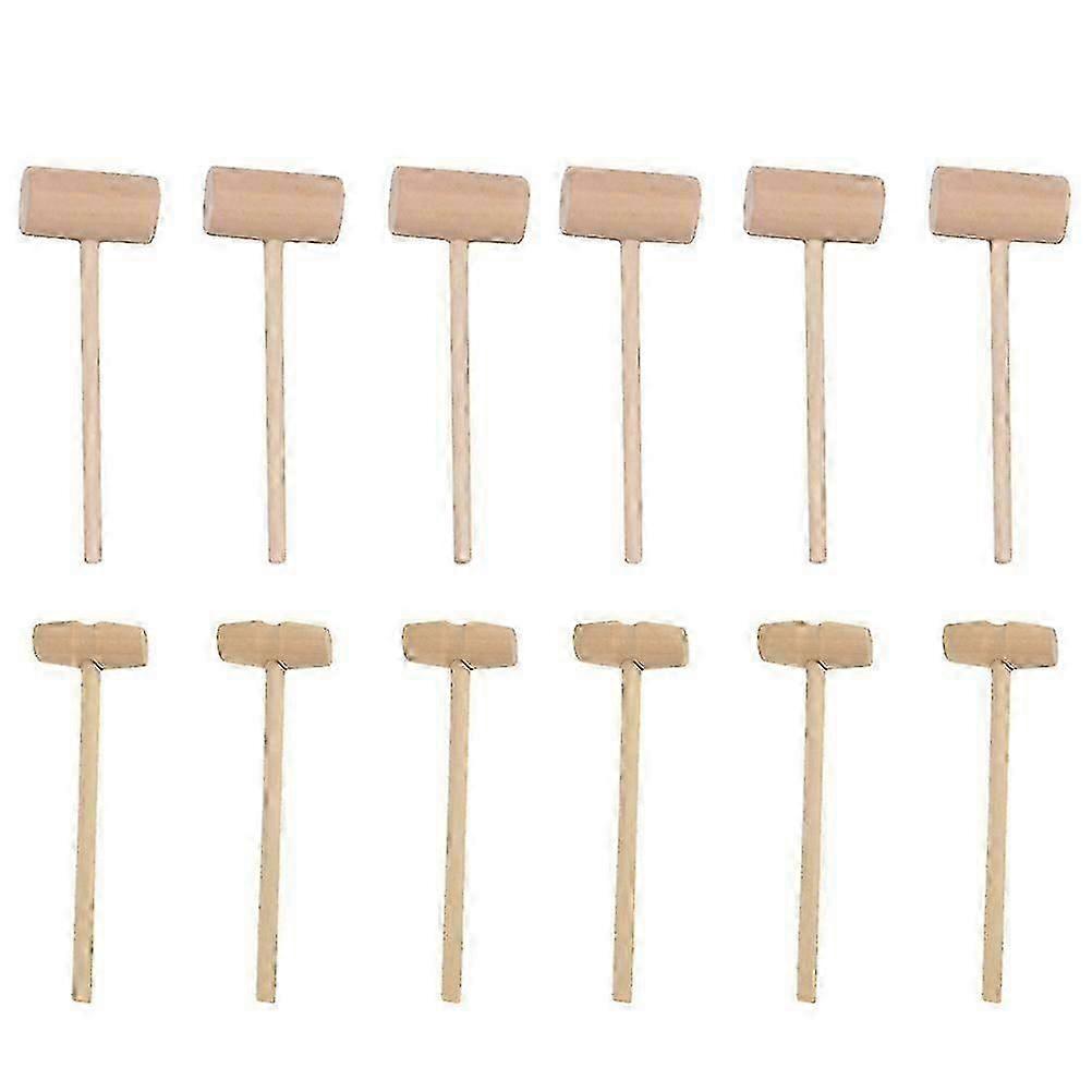 12Pcs Children Toy Hammers Mini Mallets Small Wood Hammer Toys for Children