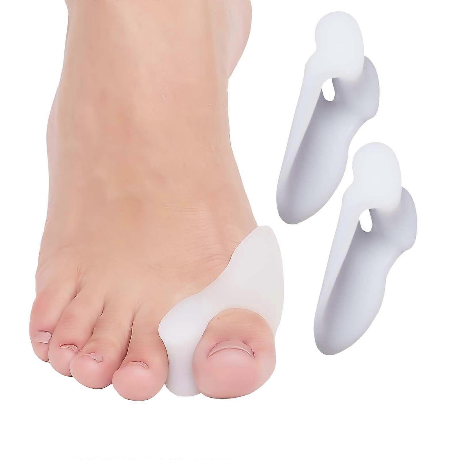 Bunion Corrector Toe Separators 5 Pairs Soft Silicone Hallux Valgus Overlapping Toe Protection Unisex White One Size Fits All