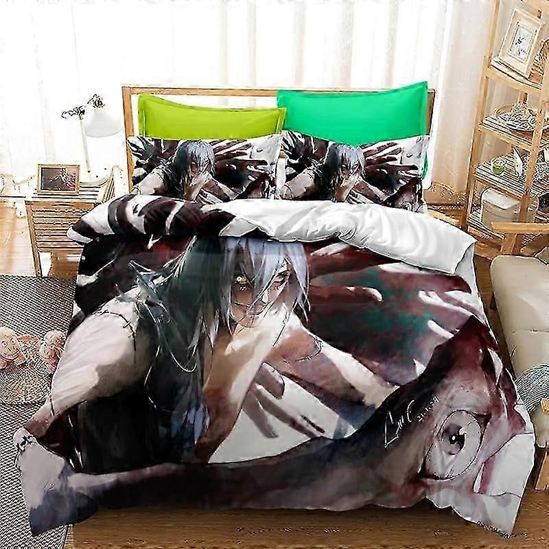 o1545 Carto-on Ani-me Duve-t Cov-er B-eddin -- g Jujutsu Kaisen- 3 Piece Set,Bed Duvet Cove-r with Pillowc-aces, Super Soft Duvet- Cover with- Pillowc