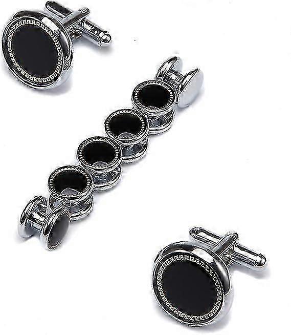 Men Cufflinks & Studs Set (1pair Cufflinks & 3pair Tuxedo Studs)