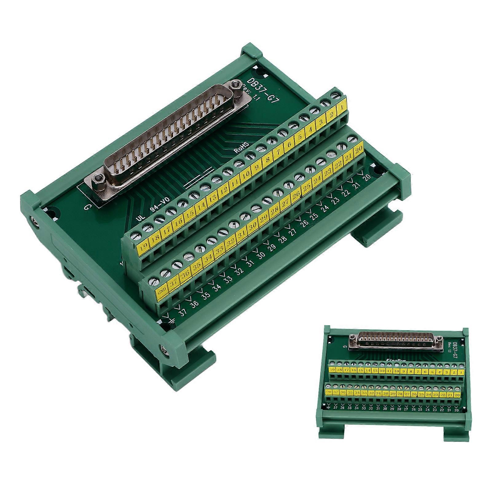 Terminal Board Adapter Connector Module PCB Breakout Straight Male with Shell DC 60V DB37‑G7