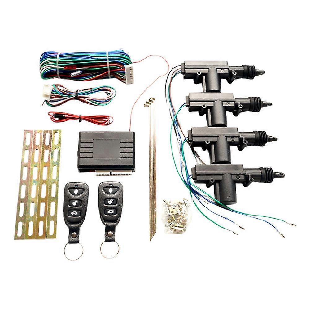 Central Lock Keyless Kit | 4 actuators, 2 remotes, 12 V