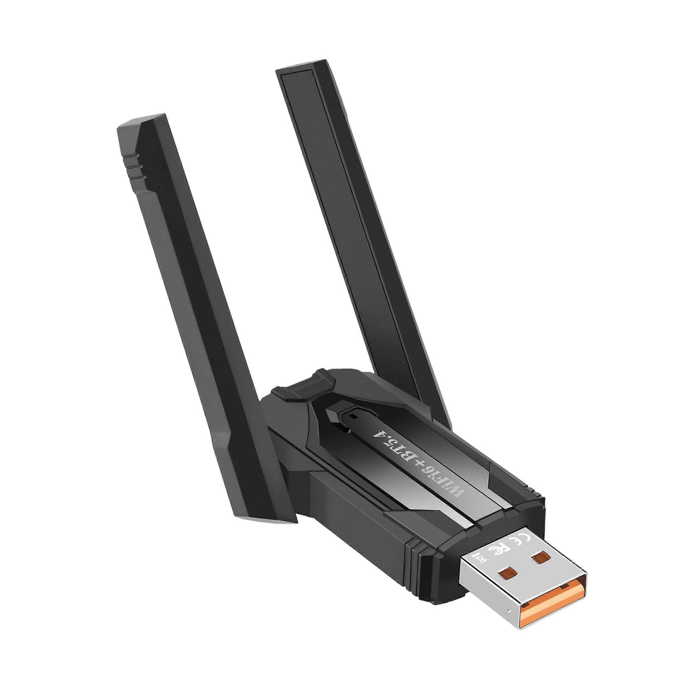WiFi 6 Bluetooth 5.4 USB 2in1 Adapter Dual Band 2.4/5GHz AX900Mbps Driverless Windows 7/10/11 Compatible