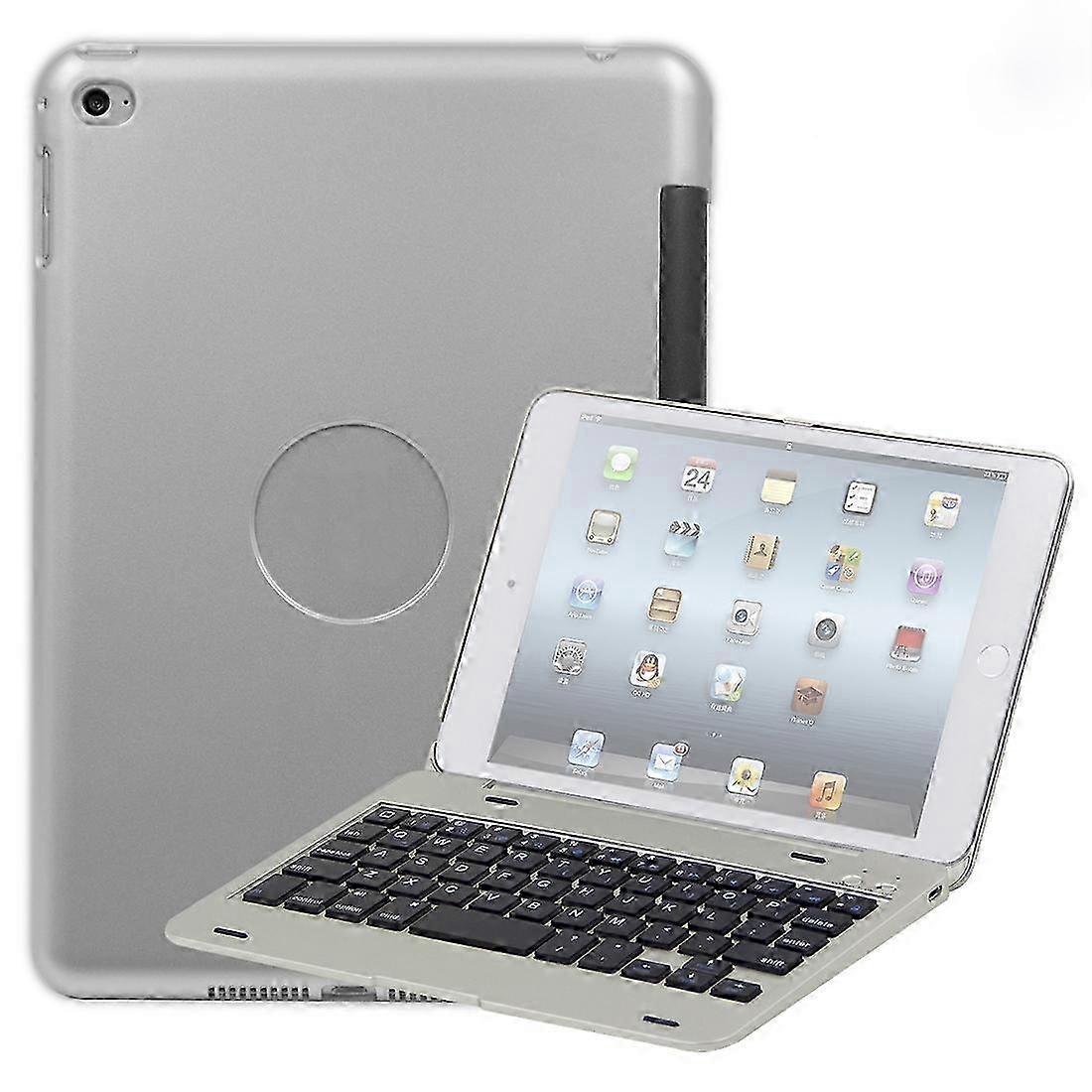 A plastic Bluetooth keyboard and tablet case (laptop version) for an iPad mini 4 or 5.