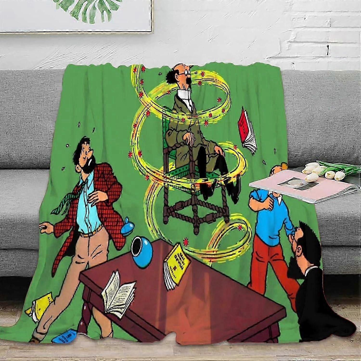 De avonturen van Kuifje dekens 3D geprinte fleece gooien flanellen deken super zacht gezellig fuzzy war