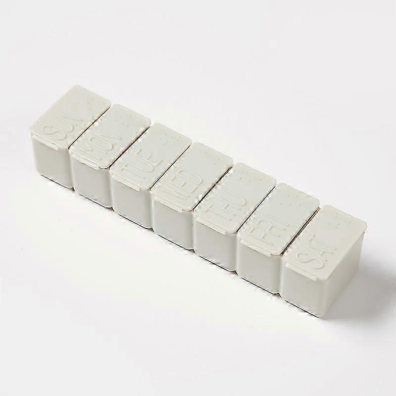 7-Compartment Medication Box - Light Gray