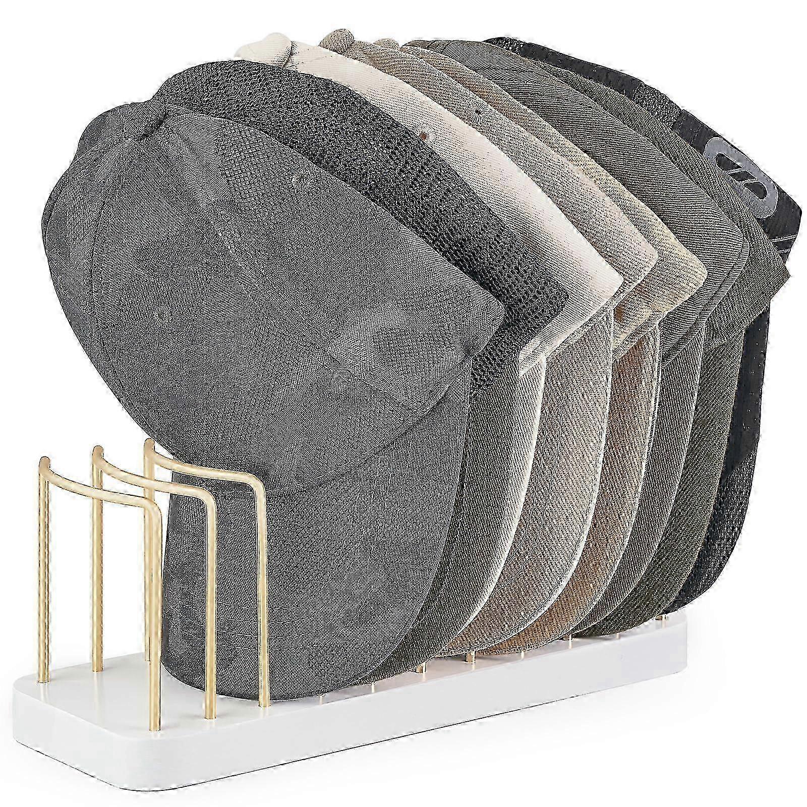 Wall-Mounted Hat Organizer for Desk & Closet Storage with Multi-Hook Design