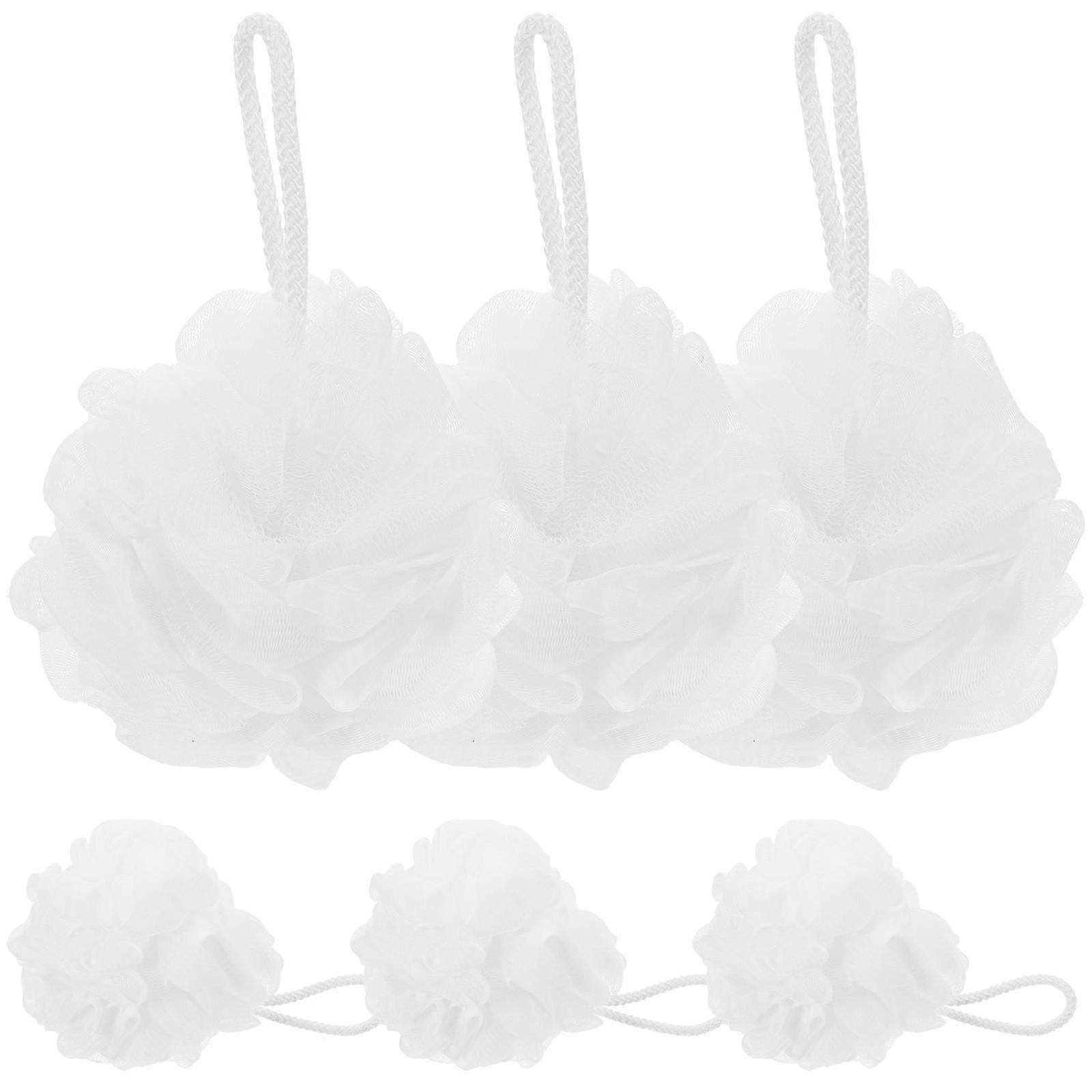 6 قطع كرات الاستحمام المحمولة مقاومة للاهتراء إسفنج الاستحمام المنزلية حمام اللوف