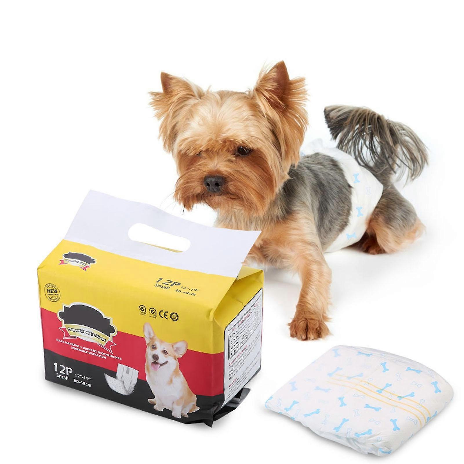 Male Dog Puppy Diaper Wrap S Breathable Blue Bone Pattern