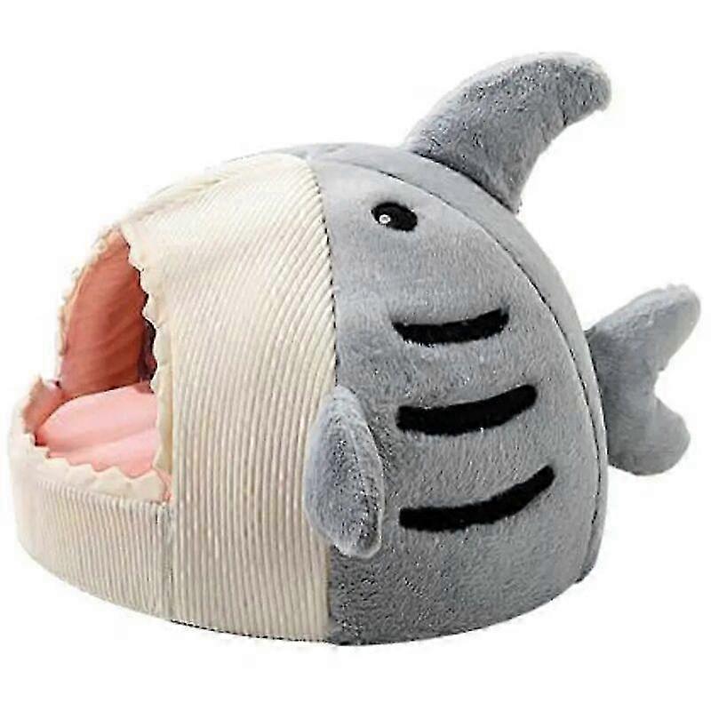 Indoor Cat Bed, Cave Bed for Small Medium Cats, Machine Washable Non-Slip Bottom, Soft Plush Cushion - Gray S Color