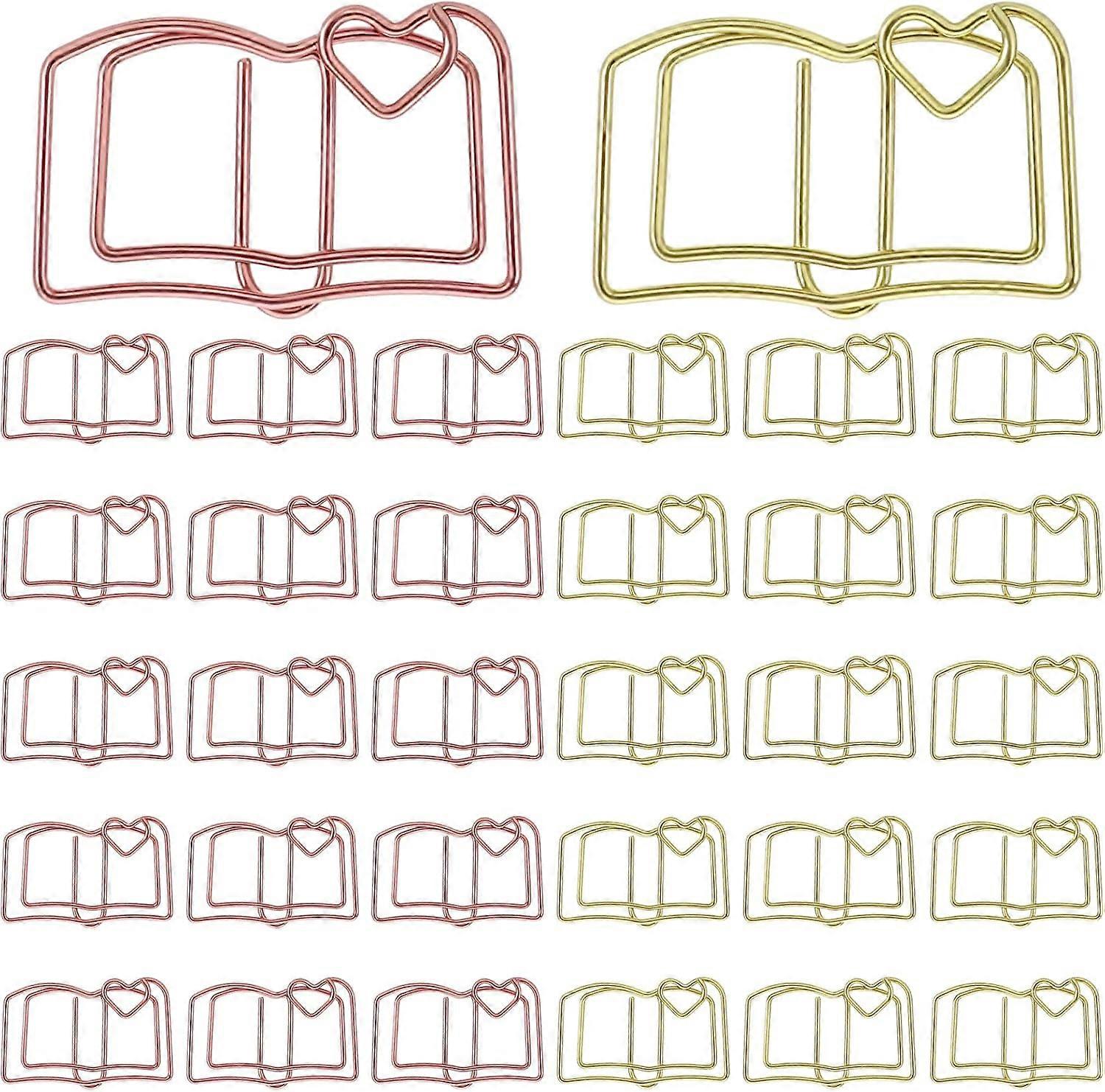 Book Shaped Paper Clips, 30PCS Book Paper Clips