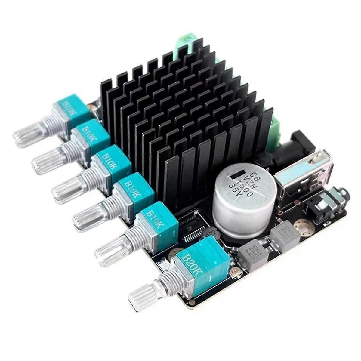 TPA3116 Bluetooth 2.1 Power Amplifier 2x50W+100W Subwoofer Adjustable Frequency Division Point Virt