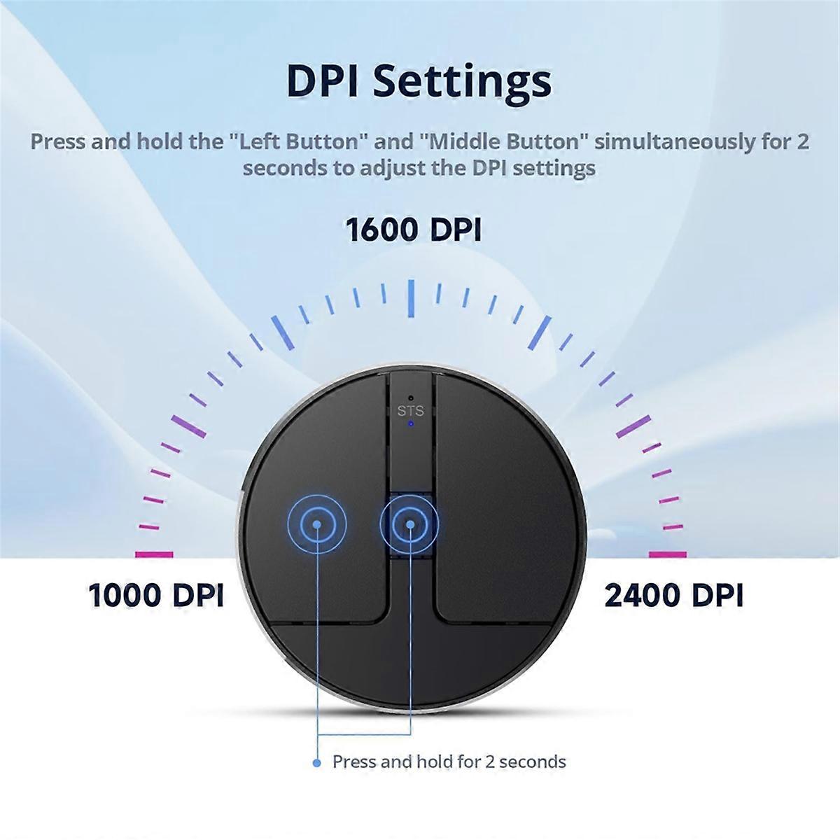Ultra Thin Wireless Computer Mouse 3 Mode BT/2.4G/USB Silver