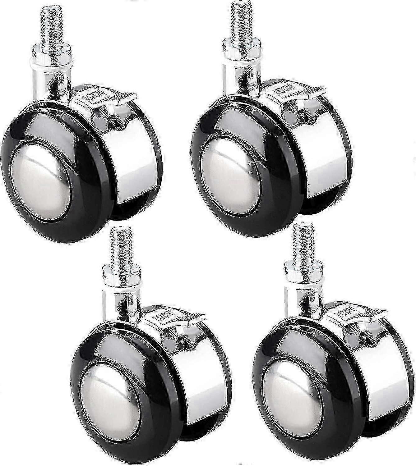 Universal furniture casters, 4-piece set, M6/M8 with brake, zinc alloy bracket, suitable for multiple scenarios