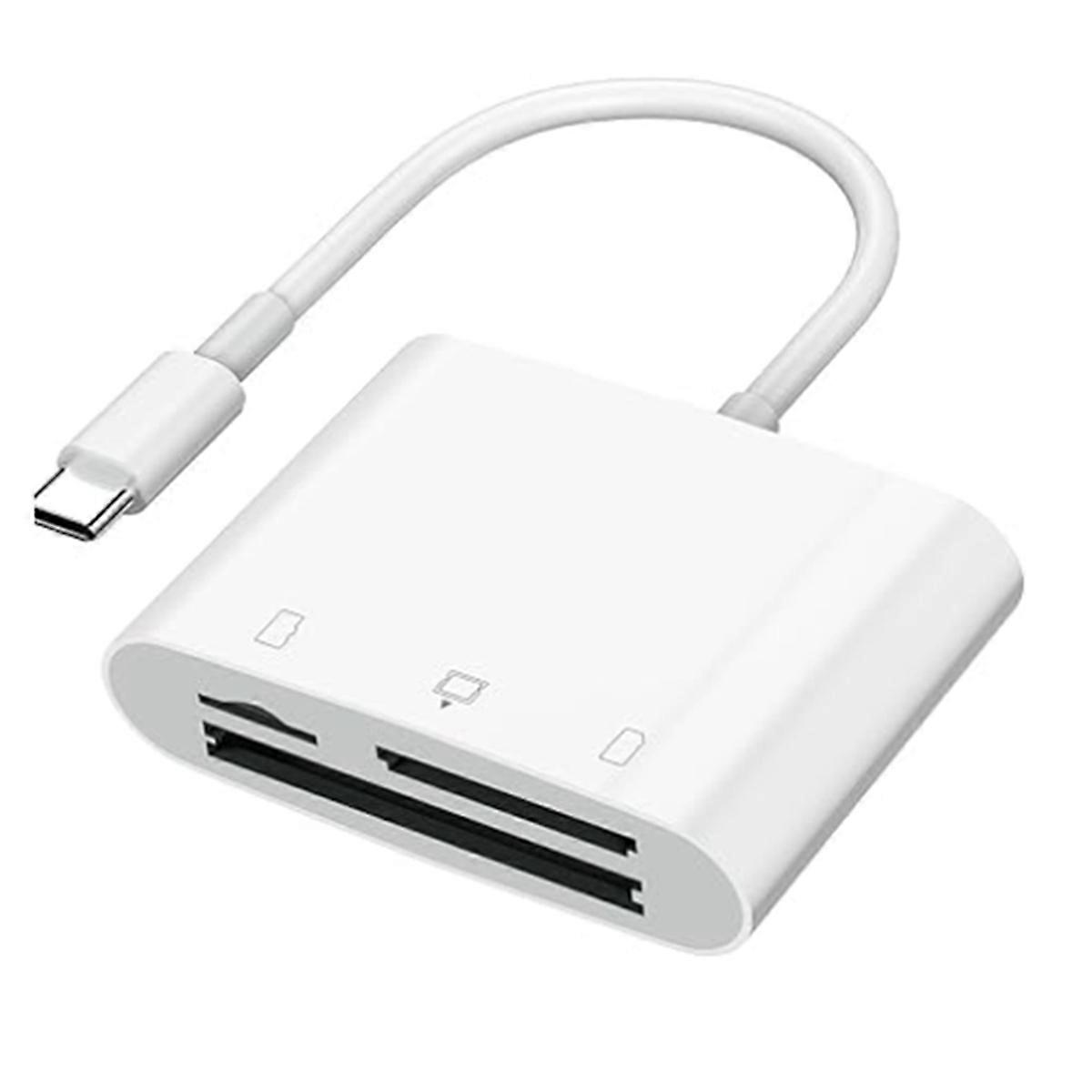SD Card Reader for Phone/Laptop/, Three Card Slots Reader Supports SD TF Card, Digital Camera Viewer Plug and Play