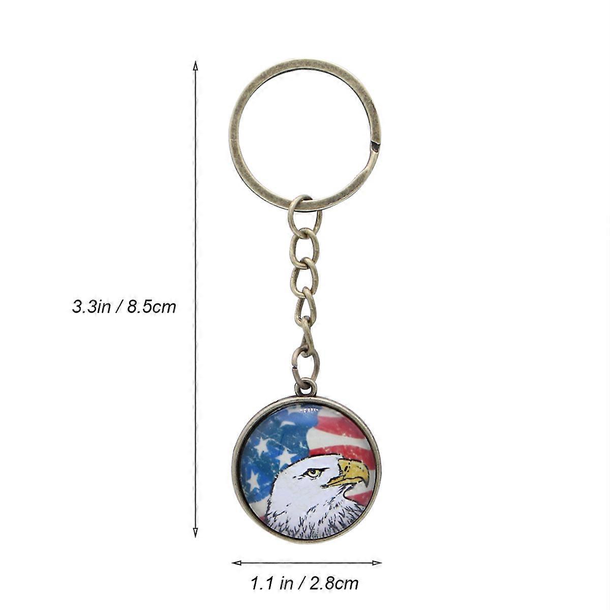 Patriotic Vintage Key Chain 10Pcs Bald Eagle Design Perfect For Special Days And Daily Use Multi Color