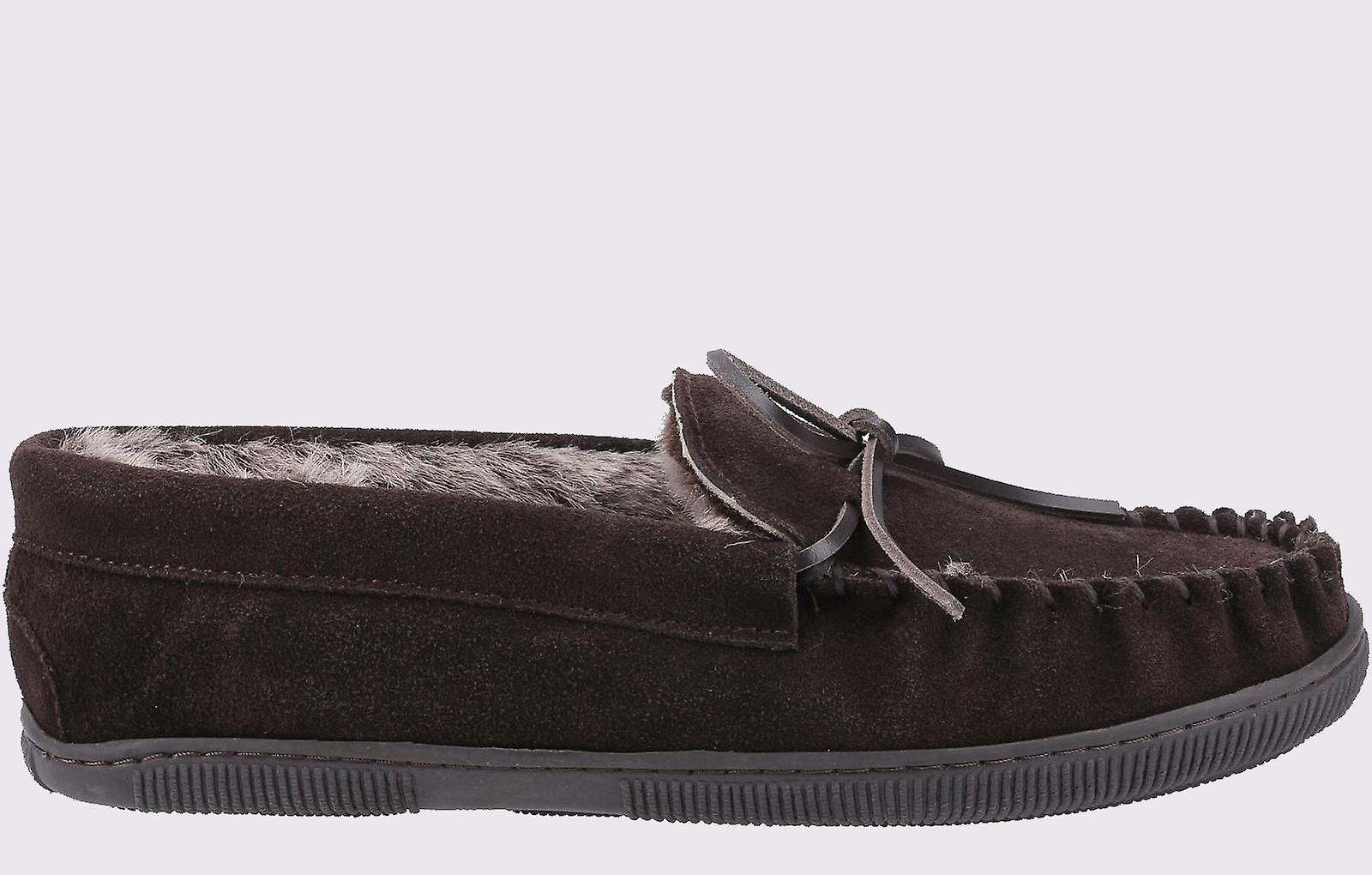 Hush Puppies Ace Slip On Memory Foam Slippers Chocolate