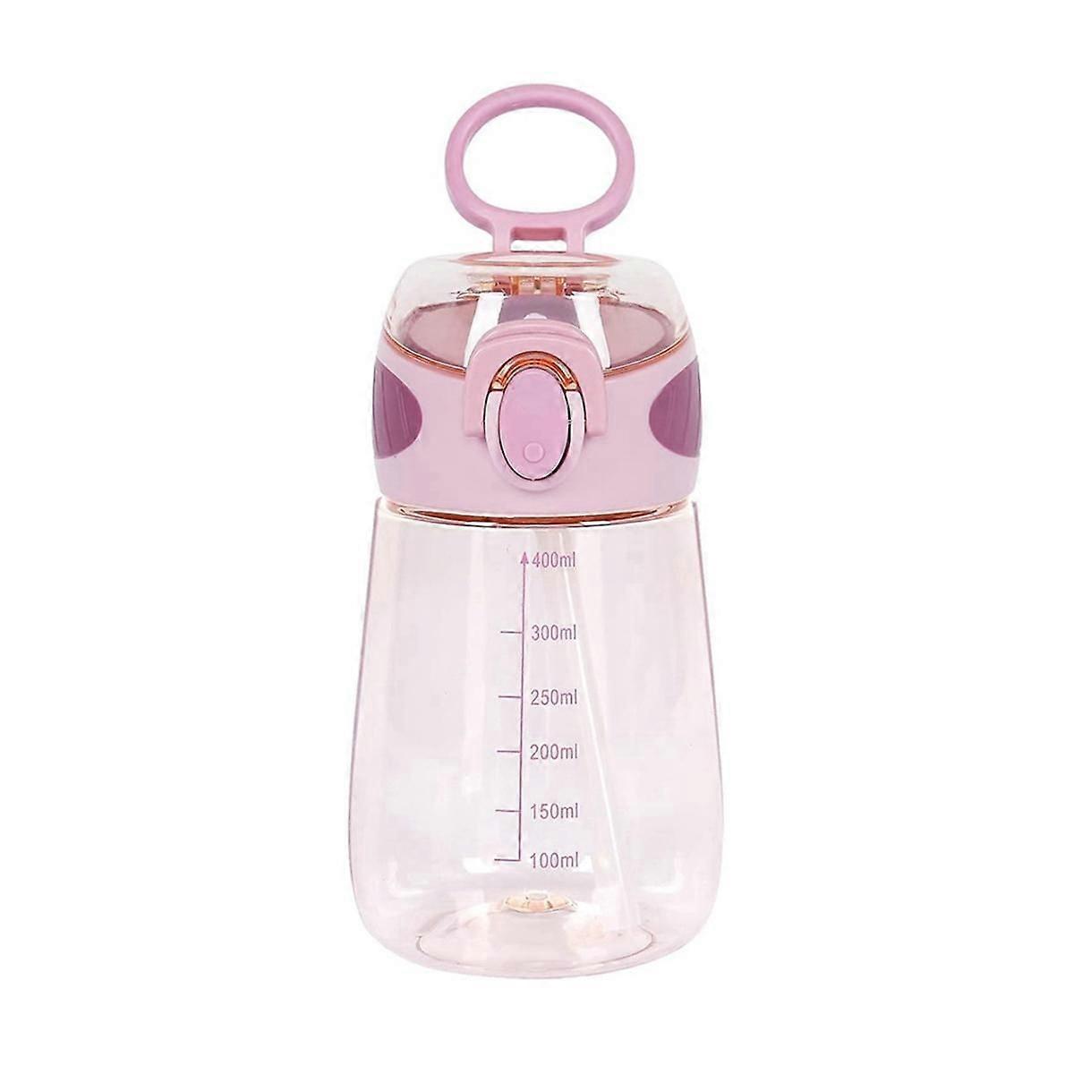 400Ml Water Bottle with Straw Drinking Bottle for Toddlers with Handle Wide Mouth Leak-Proof Cute S