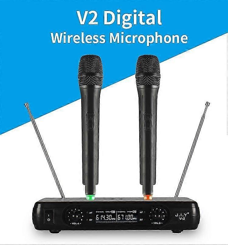 Wireless Microphone LCD Display One Drag Two V Segment KTV Microphone