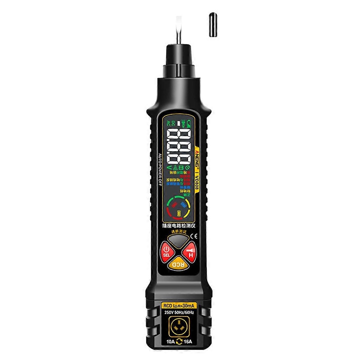 VD808 Digital Socket Tester Circuit Breaker Finders Voltage Measurement Leakage Polarity Leakage NCV Test EU Plug