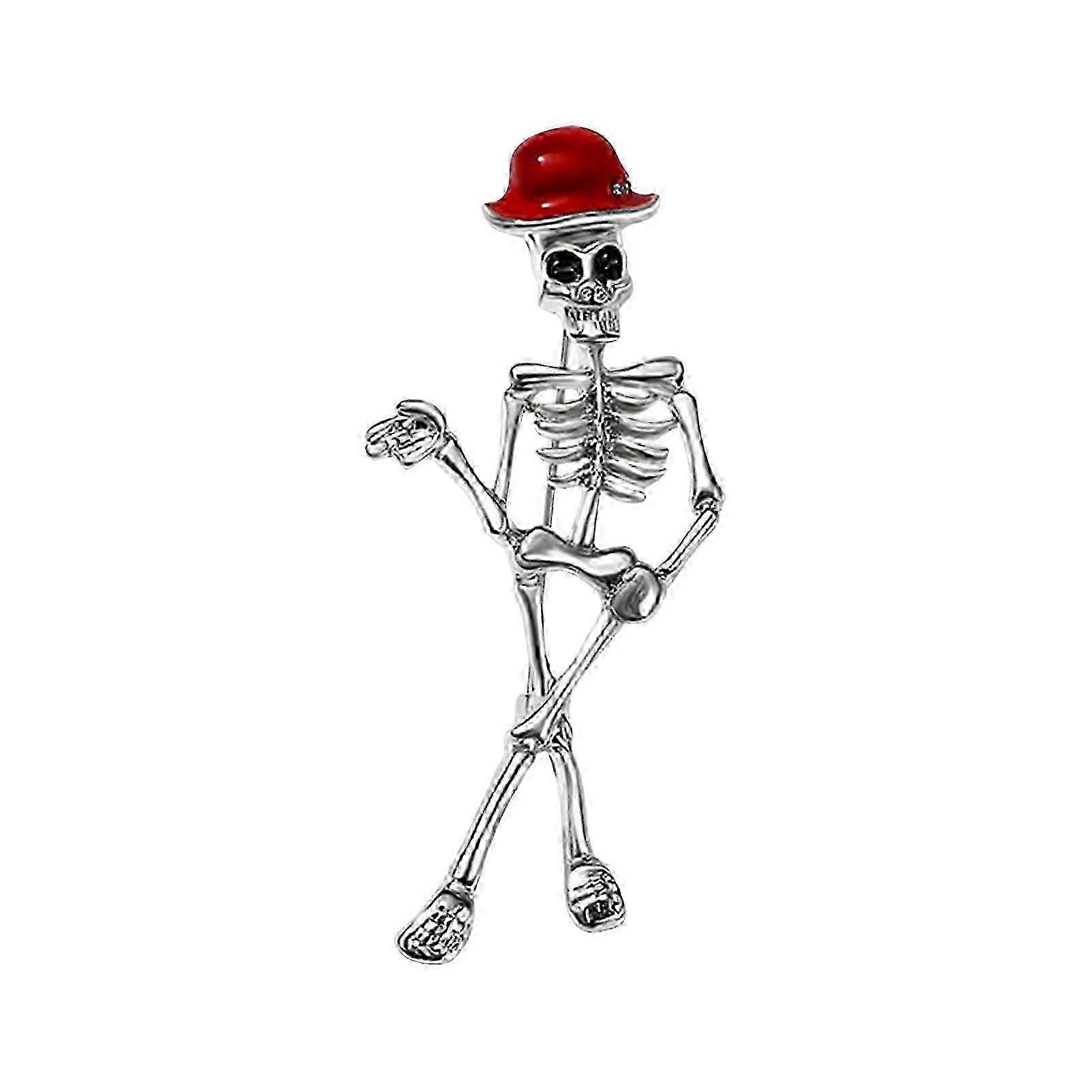 Halloween Brooch Skeleton Ghost Shape Exaggerated Style Polished Alloy Hollow Out Rustproof Clothes Decoration Halloween Party Evening Carnival Clothe