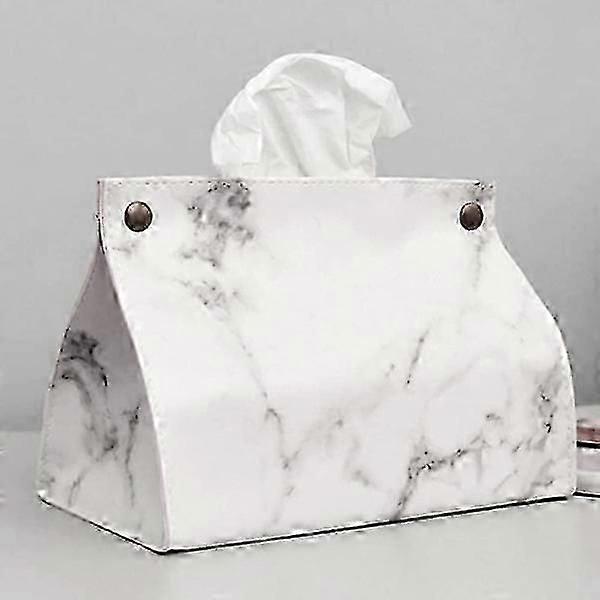 Marble Pattern Tissue Box PU Leather Home Car Napkin Paper Contai