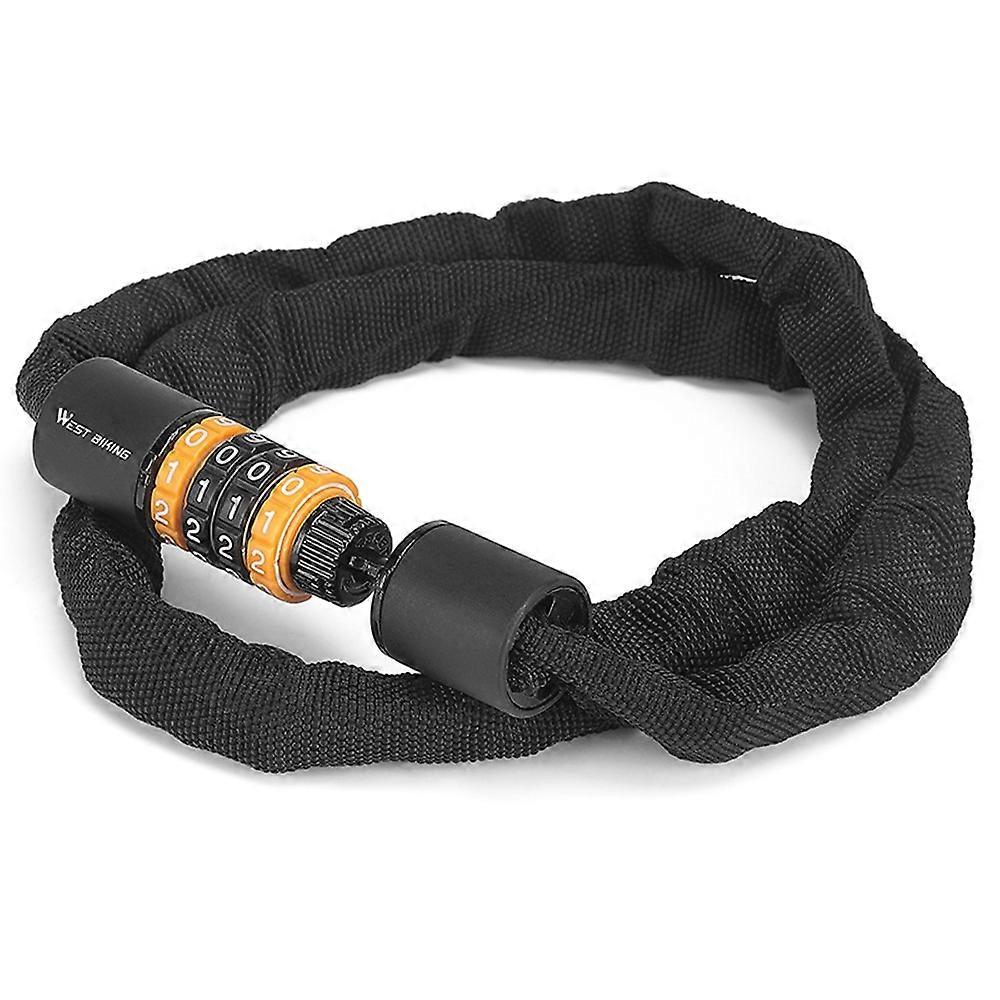 WEST BIKING 4 Digit Combination Bike Lock for Mountain Road Bicycle Anti Theft Chain Lock, 85cm Length